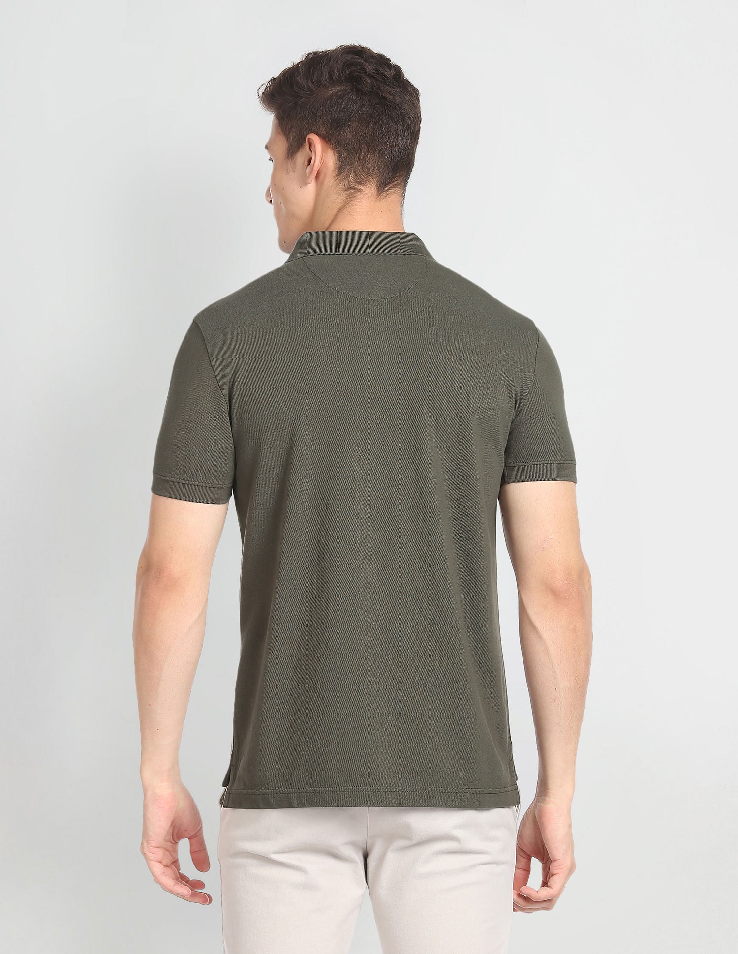 Vertical Stripe Cotton Polo Shirt - Image 5