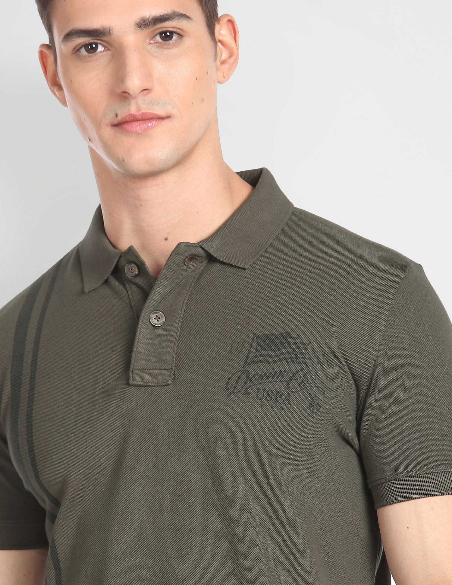 Vertical Stripe Cotton Polo Shirt - Image 7