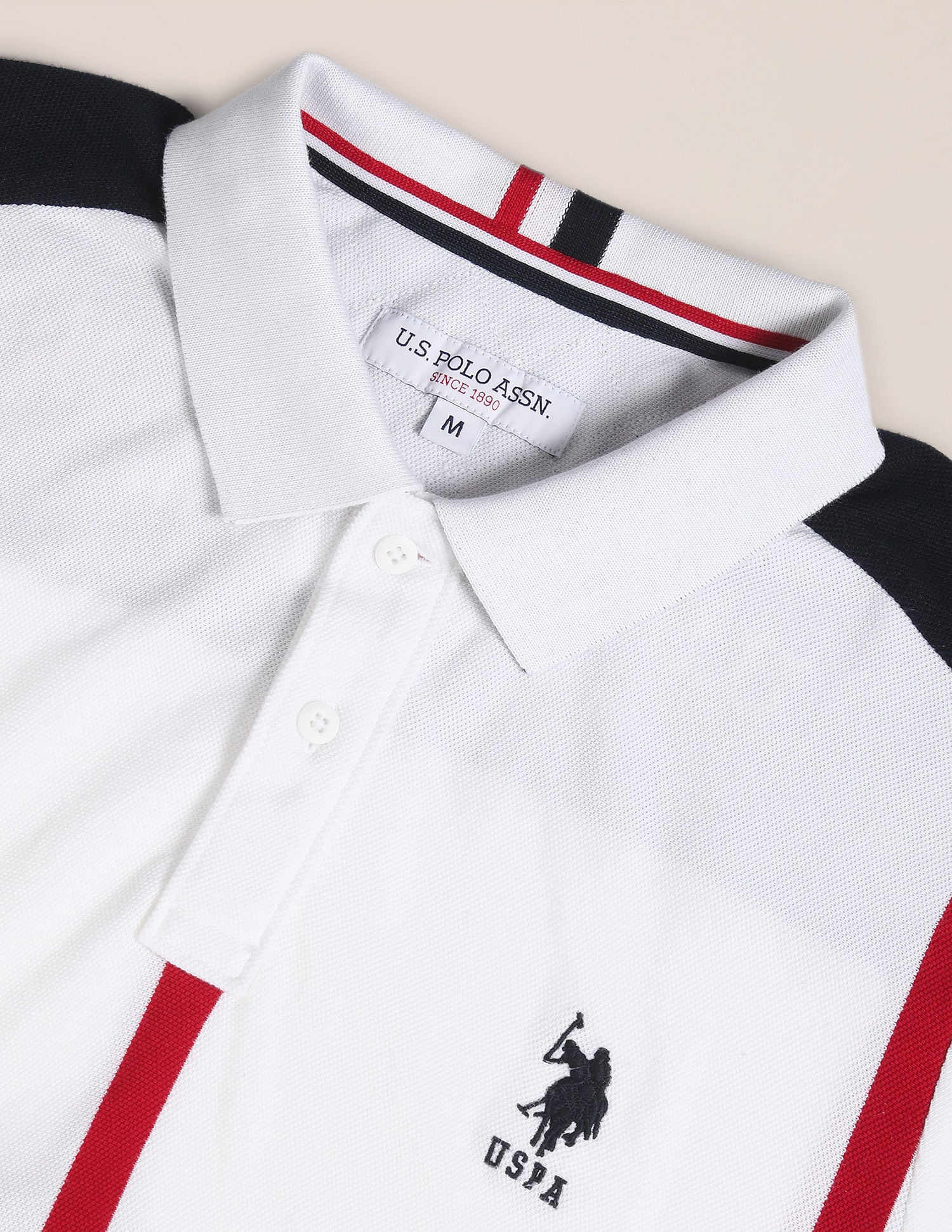 Vertical Stripe Cotton Polo Shirt - Image 2