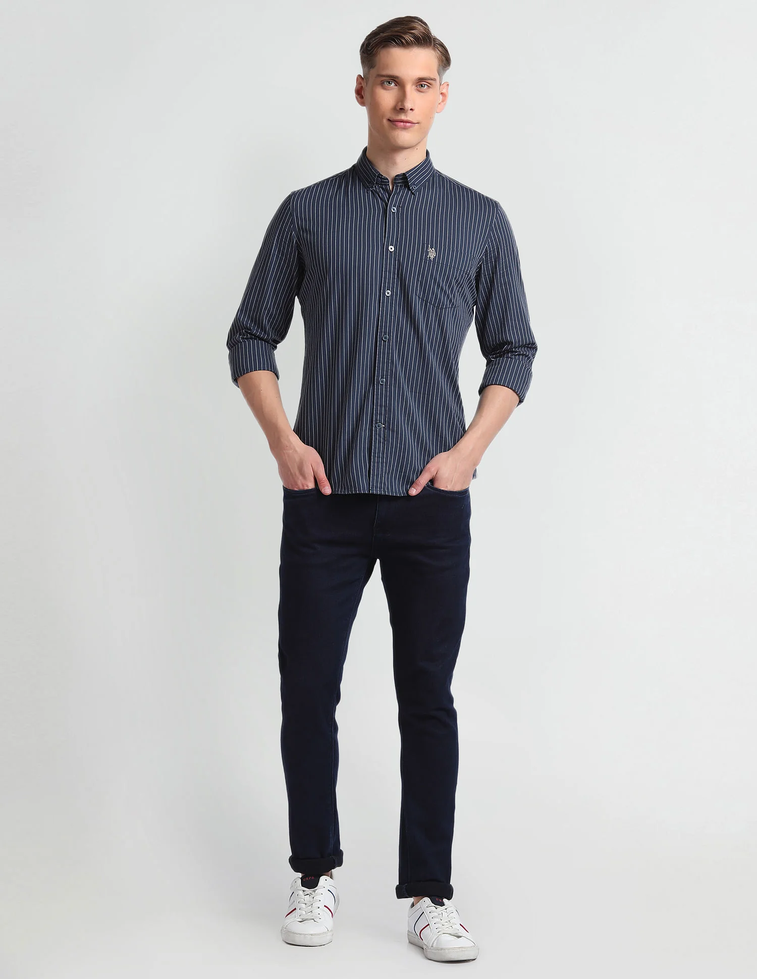 Vertical Stripe Cotton Shirt - Image 3