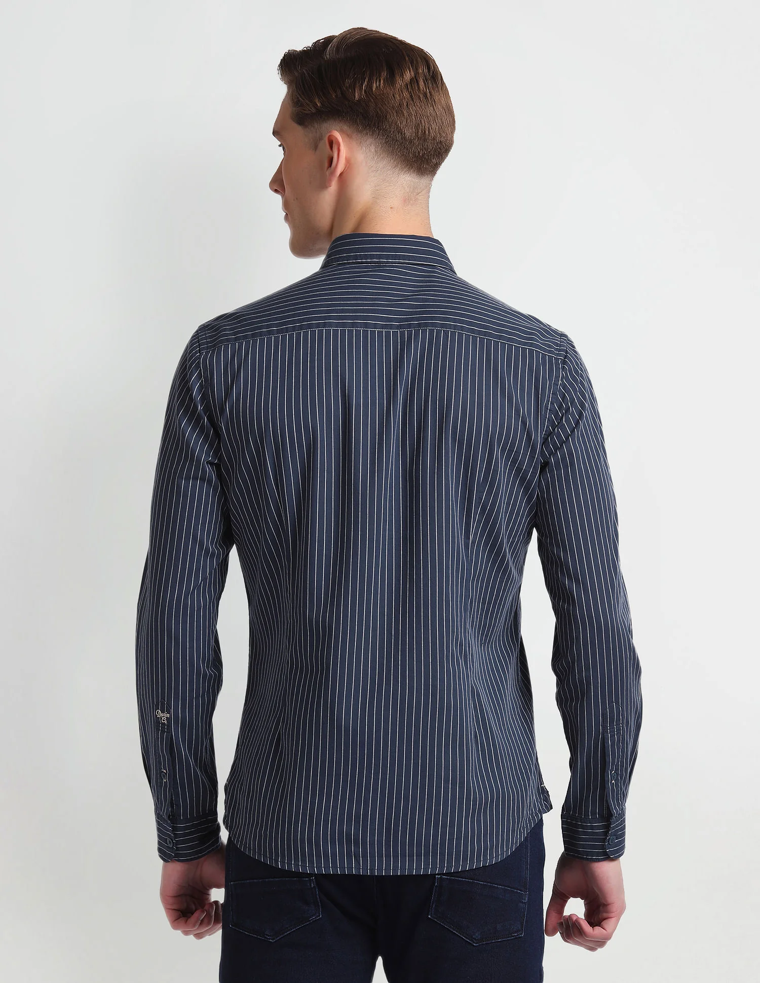 Vertical Stripe Cotton Shirt - Image 5