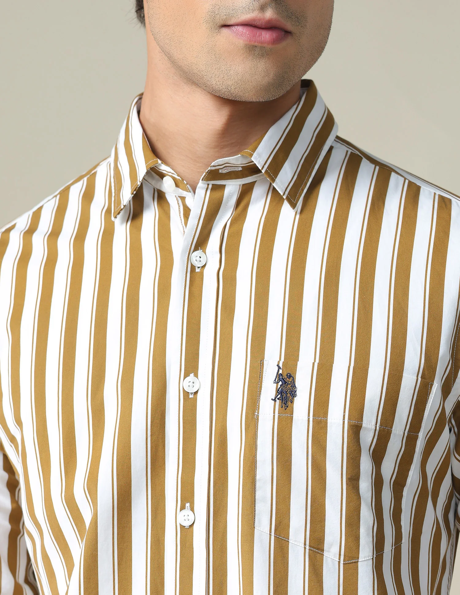Vertical Stripe Cotton Shirt - Image 7