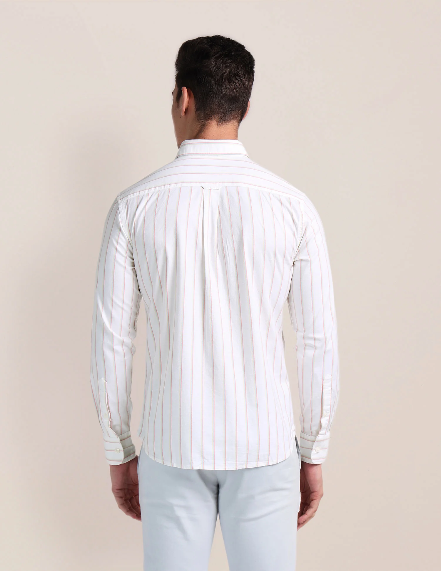 Vertical Stripe Cotton Stretch Shirt - Image 5