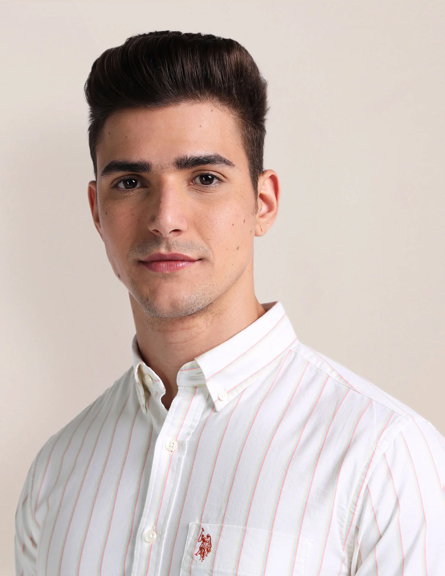 Vertical Stripe Cotton Stretch Shirt - Image 7