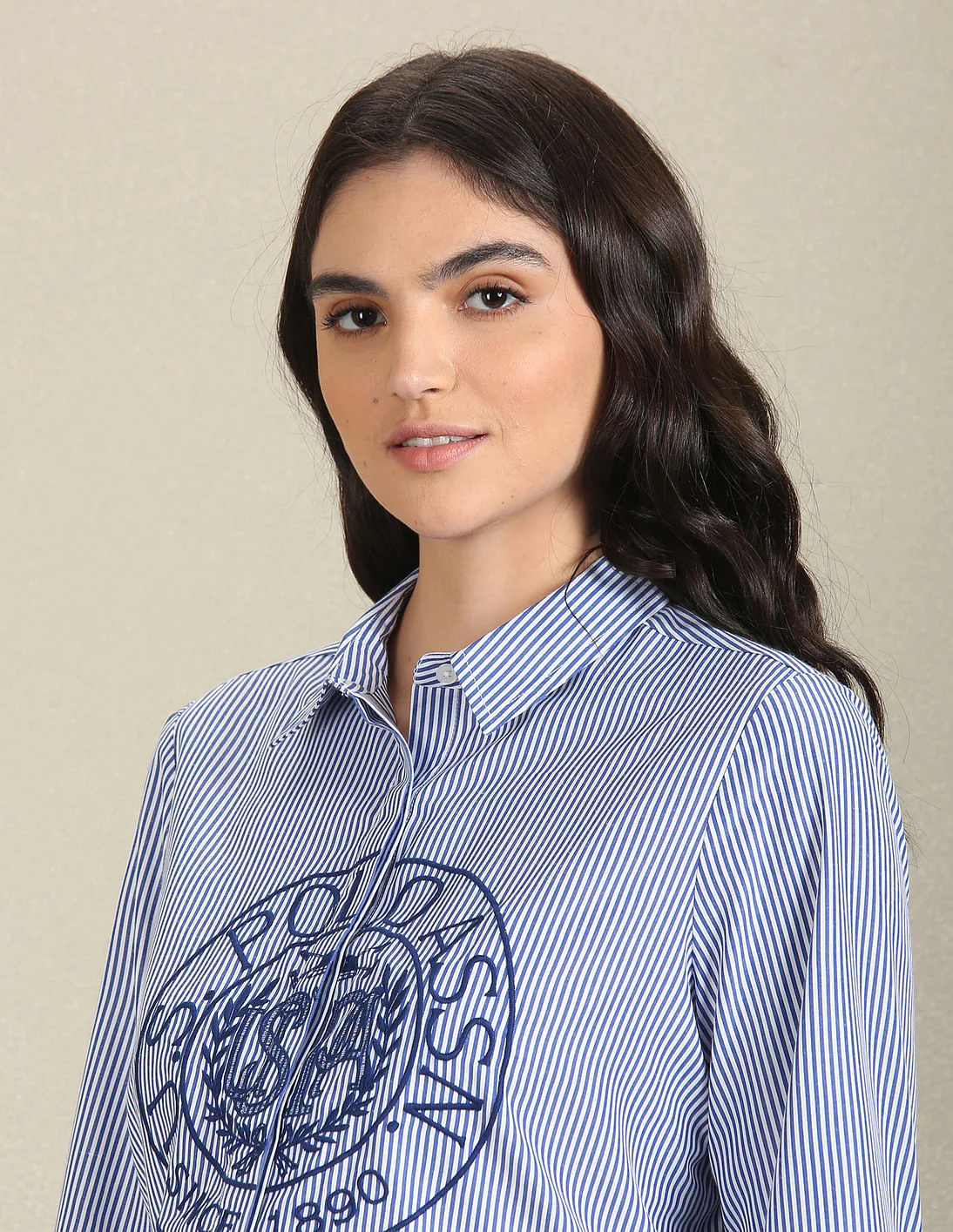 Vertical Stripe Embroidered Shirt - Image 8