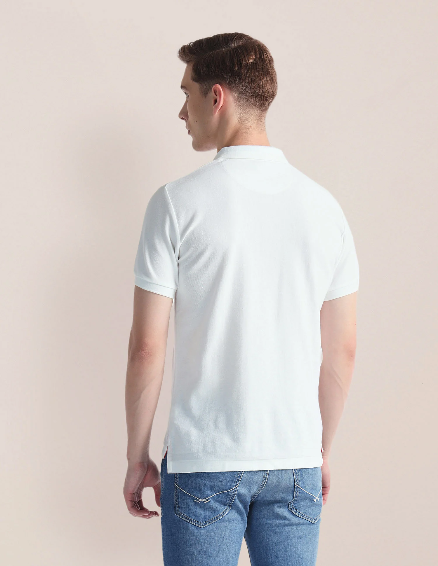 Vertical Stripe Logo Polo Shirt - Image 5