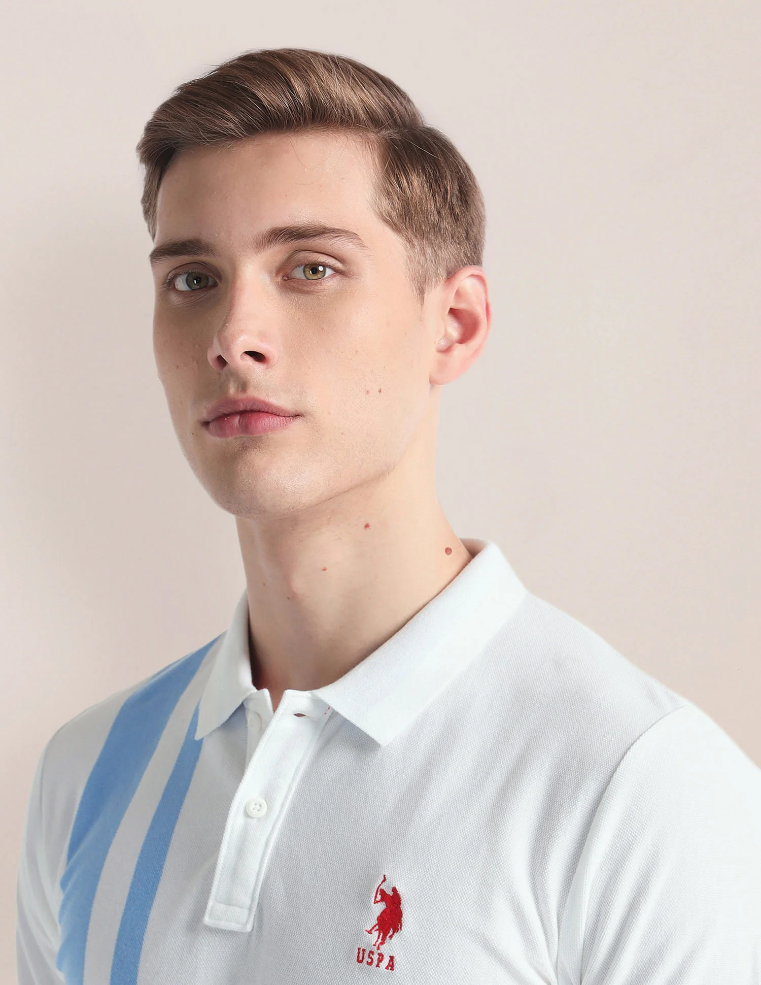 Vertical Stripe Logo Polo Shirt - Image 7