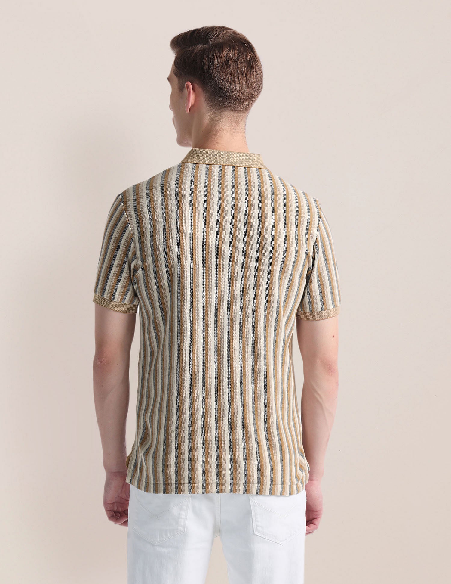 Vertical Stripe Logo Polo Shirt - Image 5