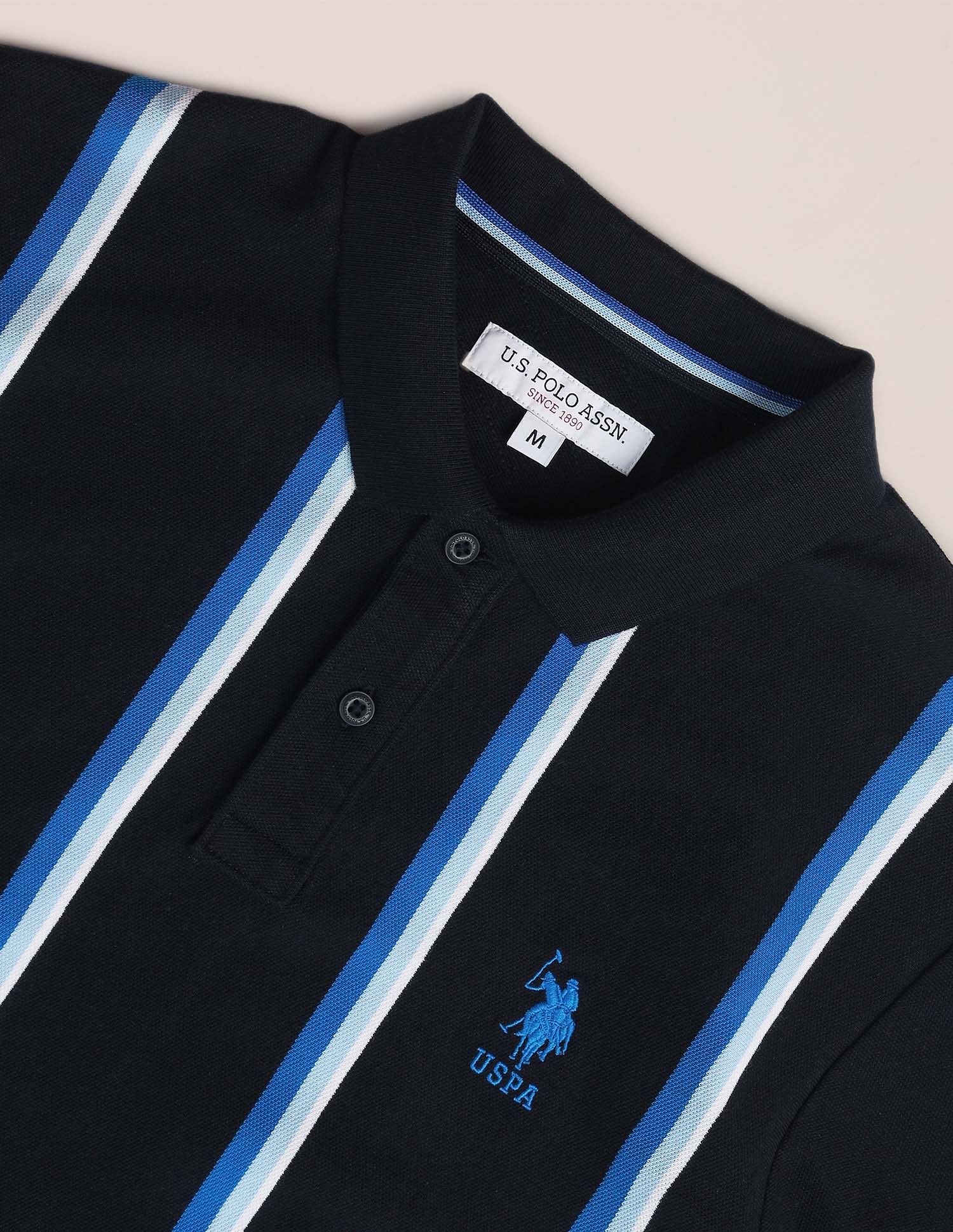 Vertical Stripe Logo Polo Shirt - Image 2