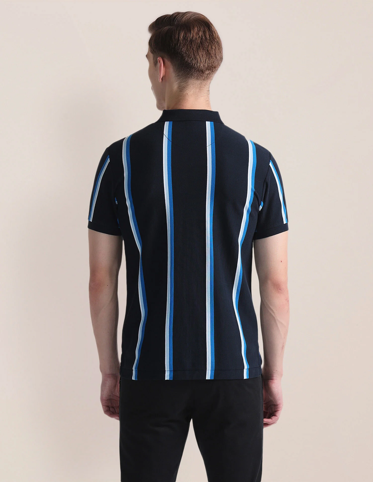 Vertical Stripe Logo Polo Shirt - Image 5