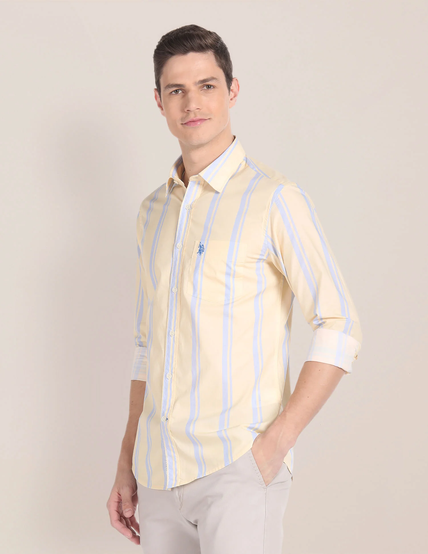 Vertical Stripe Oxford Shirt - Image 4