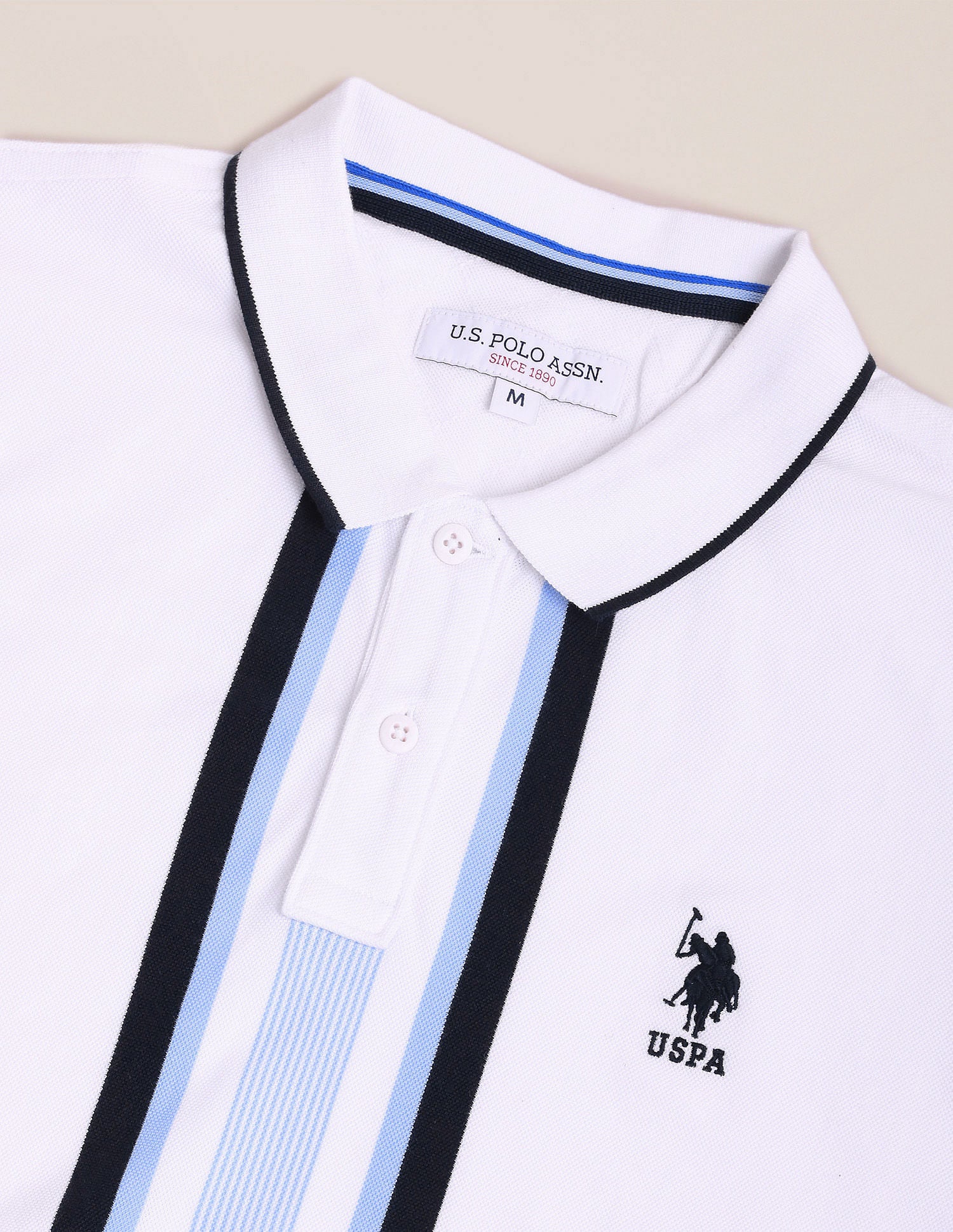 Vertical Stripe Pique Polo Shirt - Image 2
