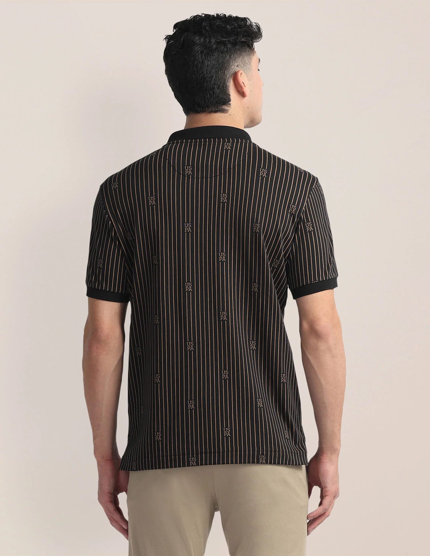 Vertical Stripe Slim Fit Polo Shirt - Image 5