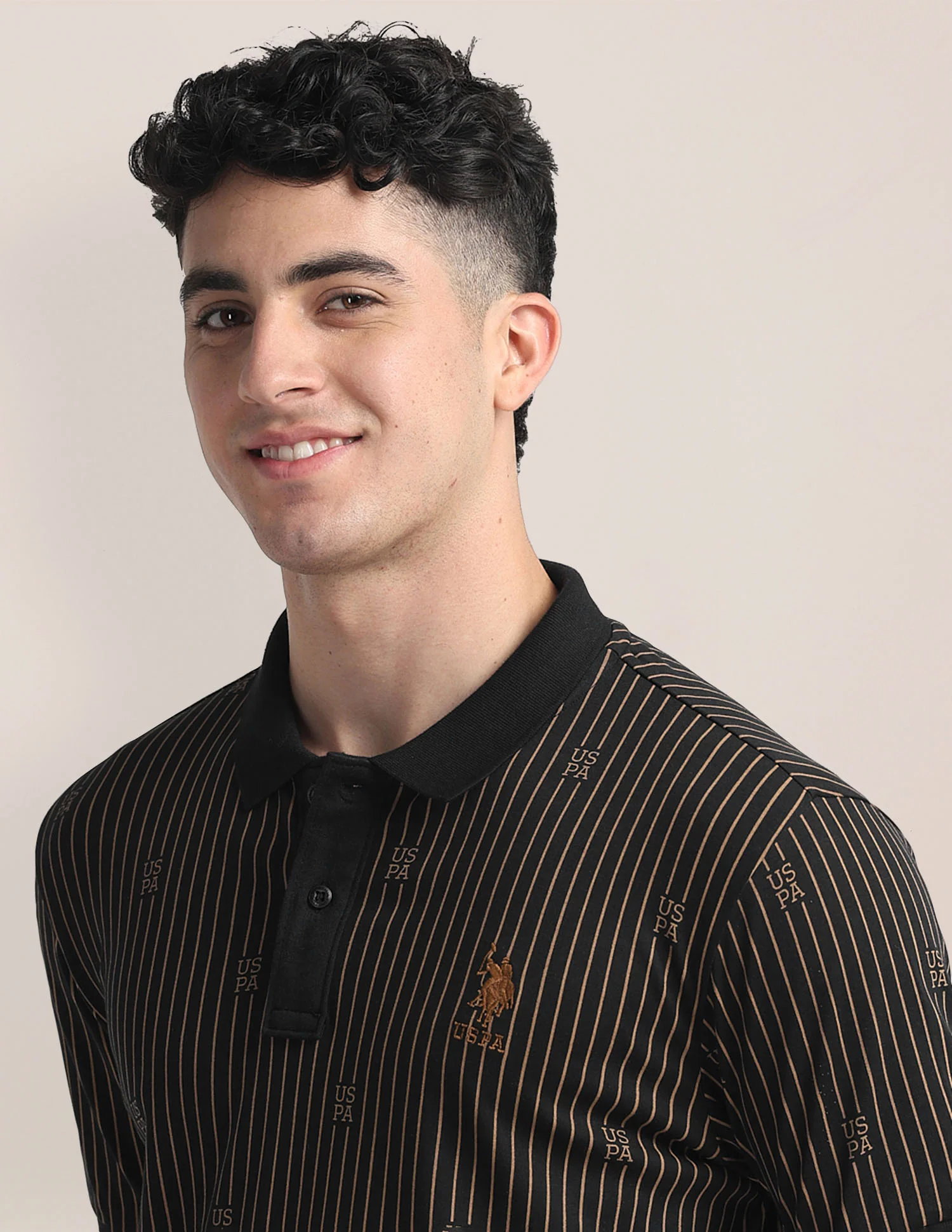 Vertical Stripe Slim Fit Polo Shirt - Image 7