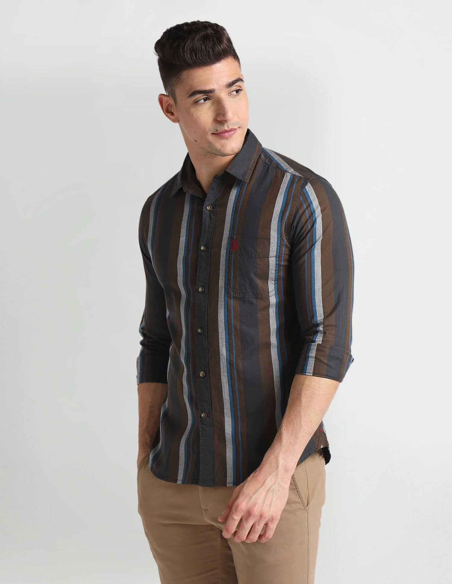 Vertical Stripe Slim Fit Shirt