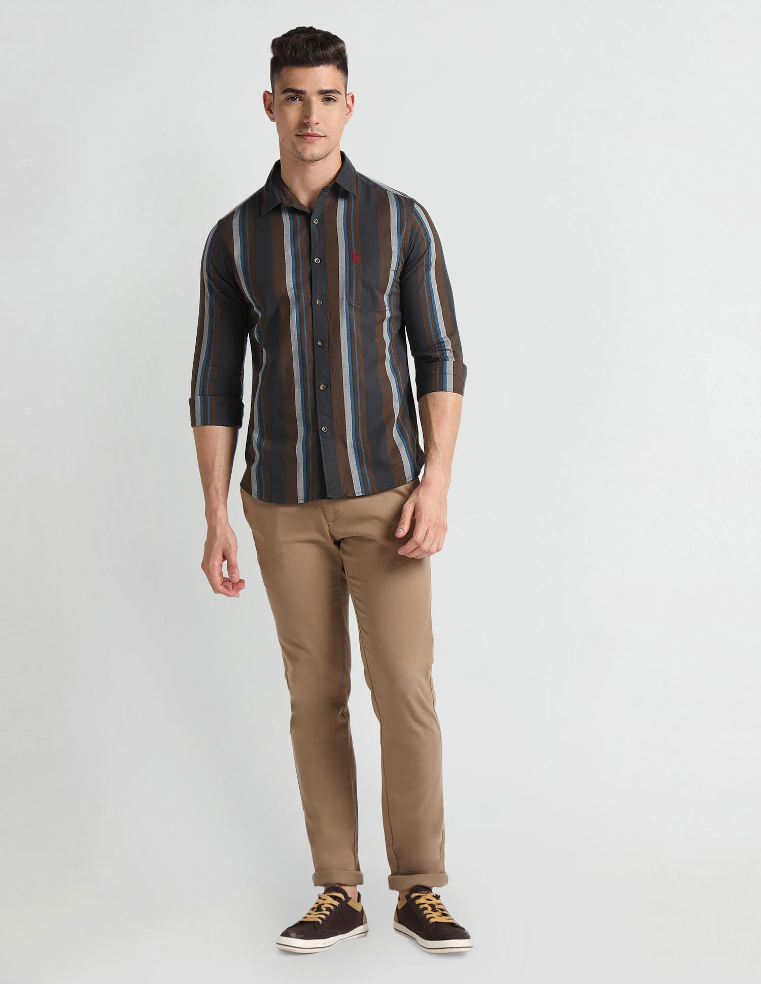 Vertical Stripe Slim Fit Shirt - Image 3