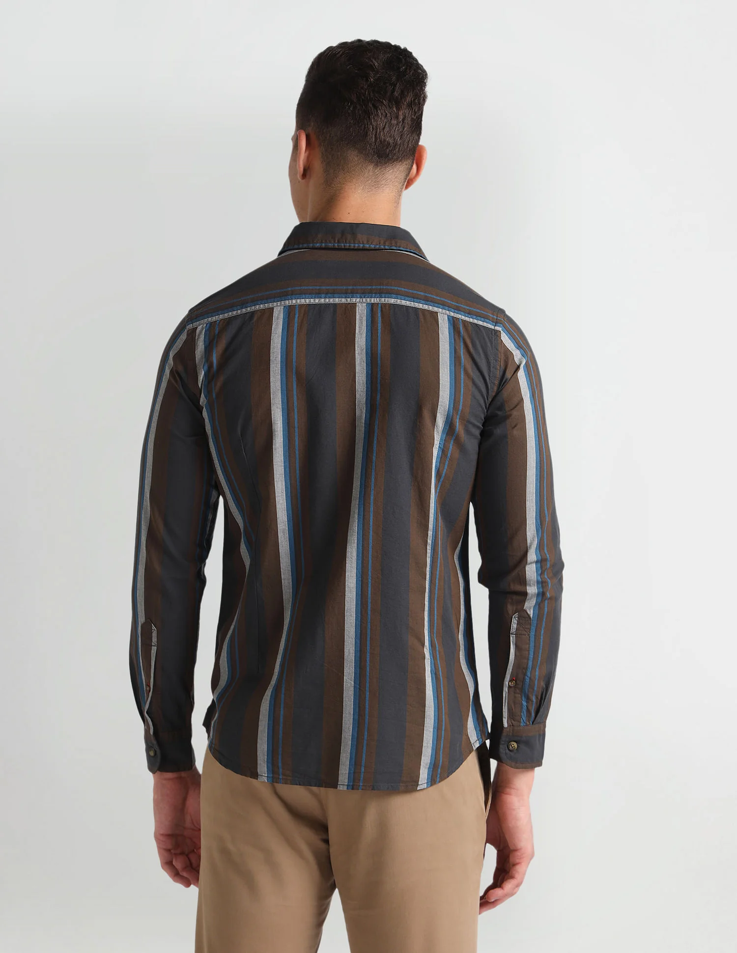 Vertical Stripe Slim Fit Shirt - Image 5