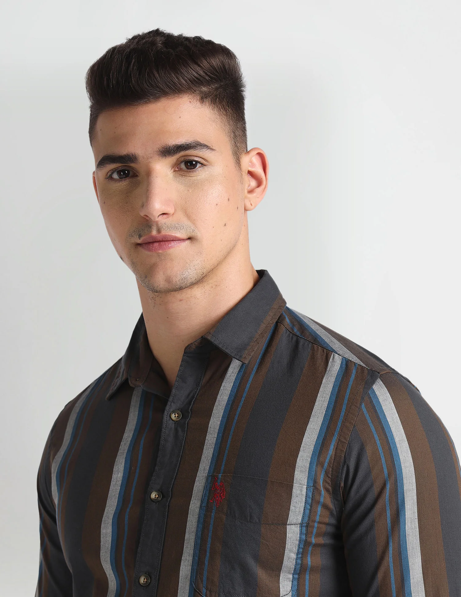 Vertical Stripe Slim Fit Shirt - Image 7