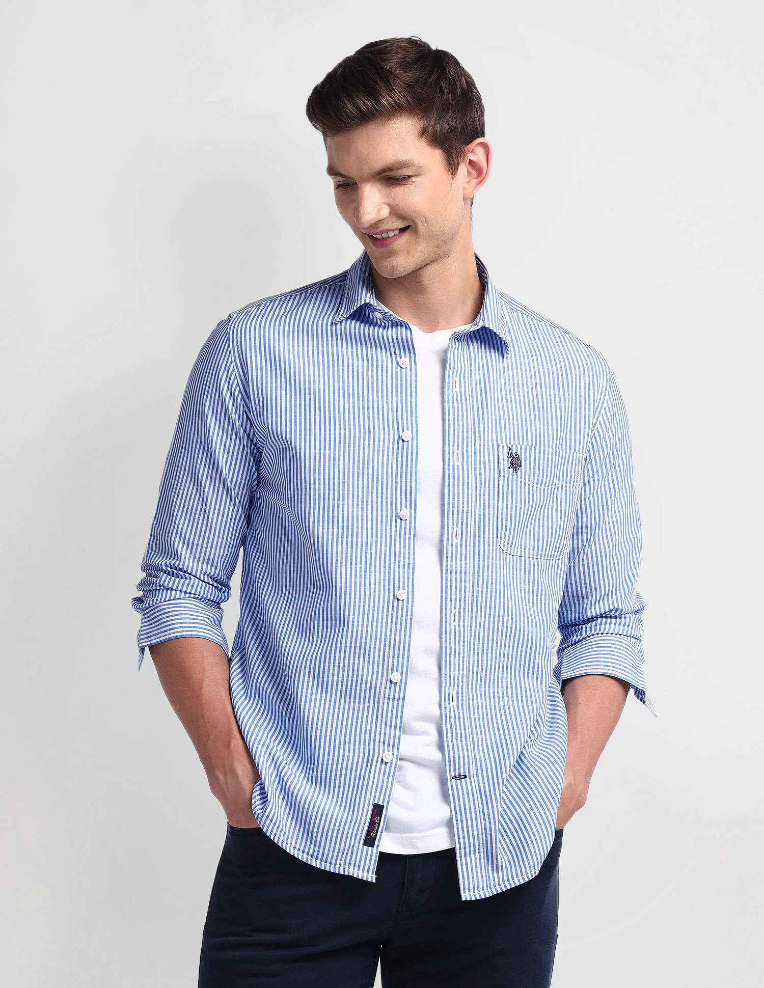 Vertical Stripe Slim Fit Shirt