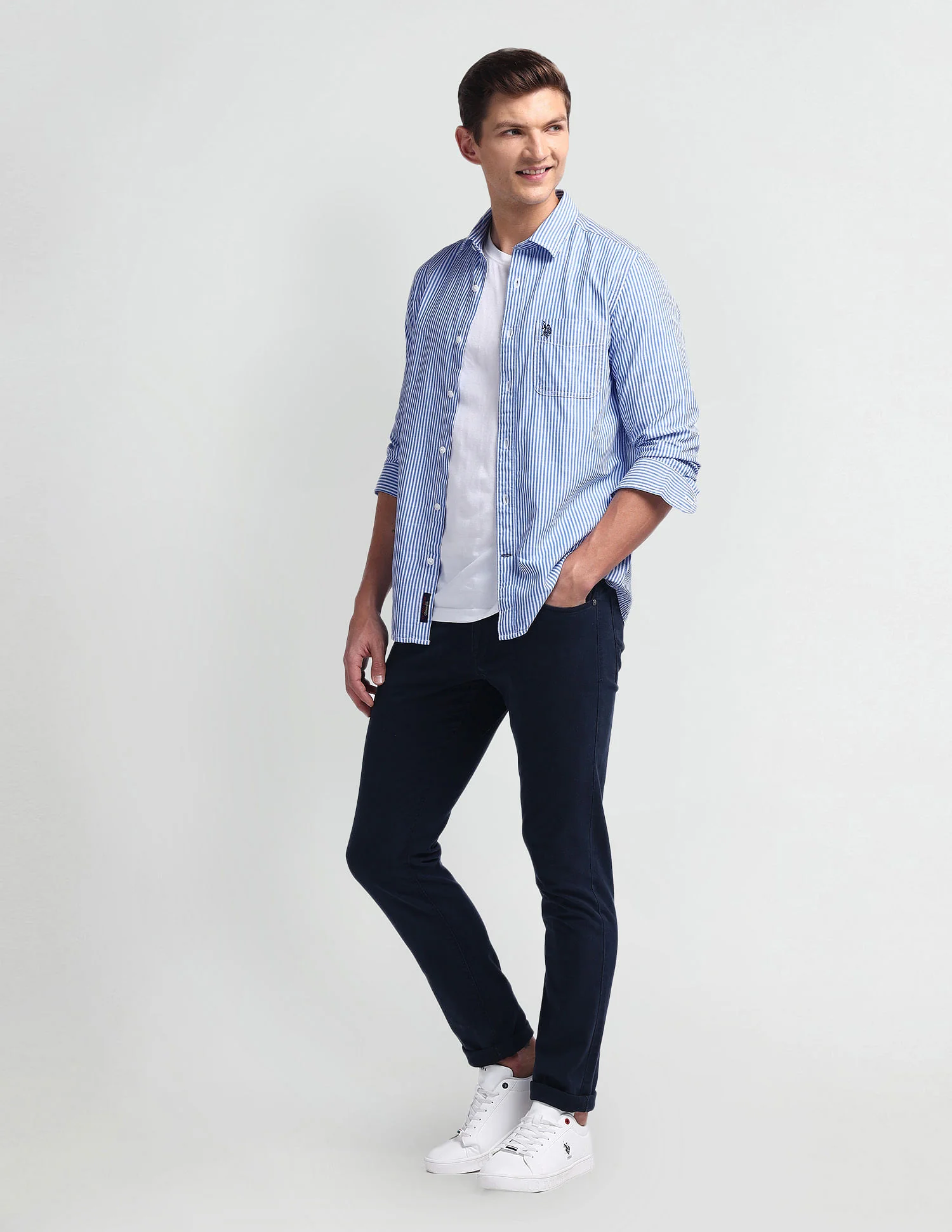 Vertical Stripe Slim Fit Shirt - Image 3