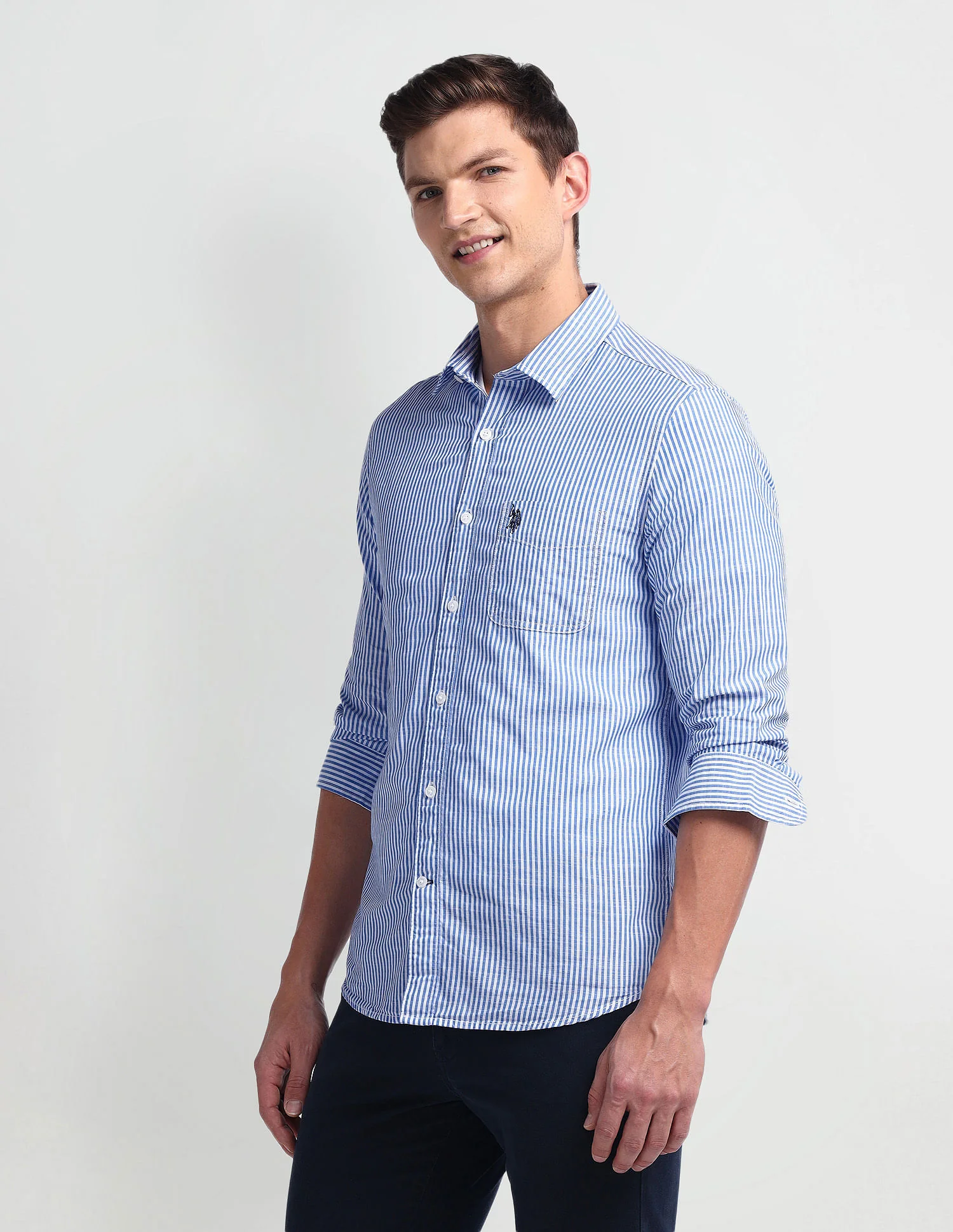 Vertical Stripe Slim Fit Shirt - Image 4