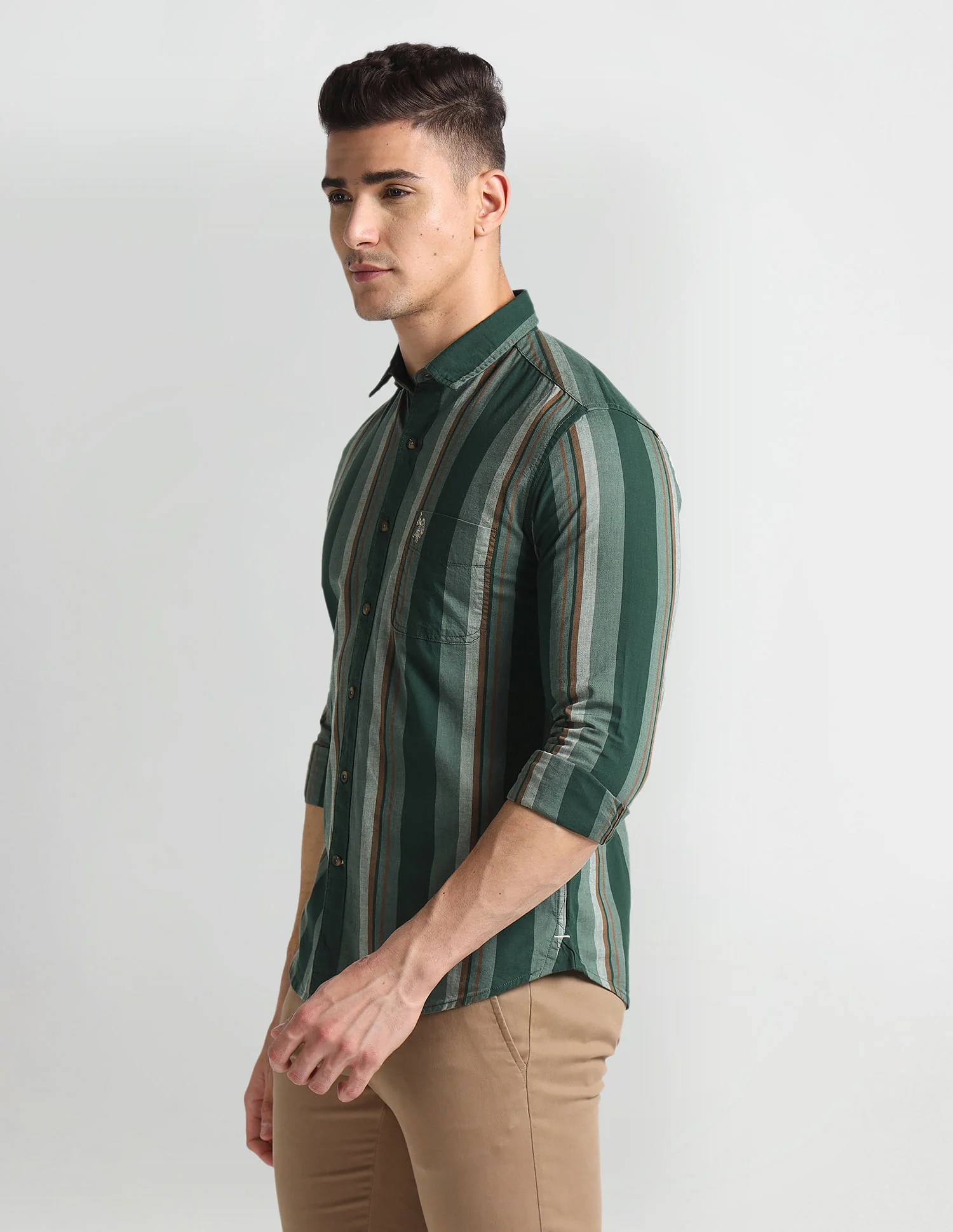 Vertical Stripe Slim Fit Shirt - Image 4