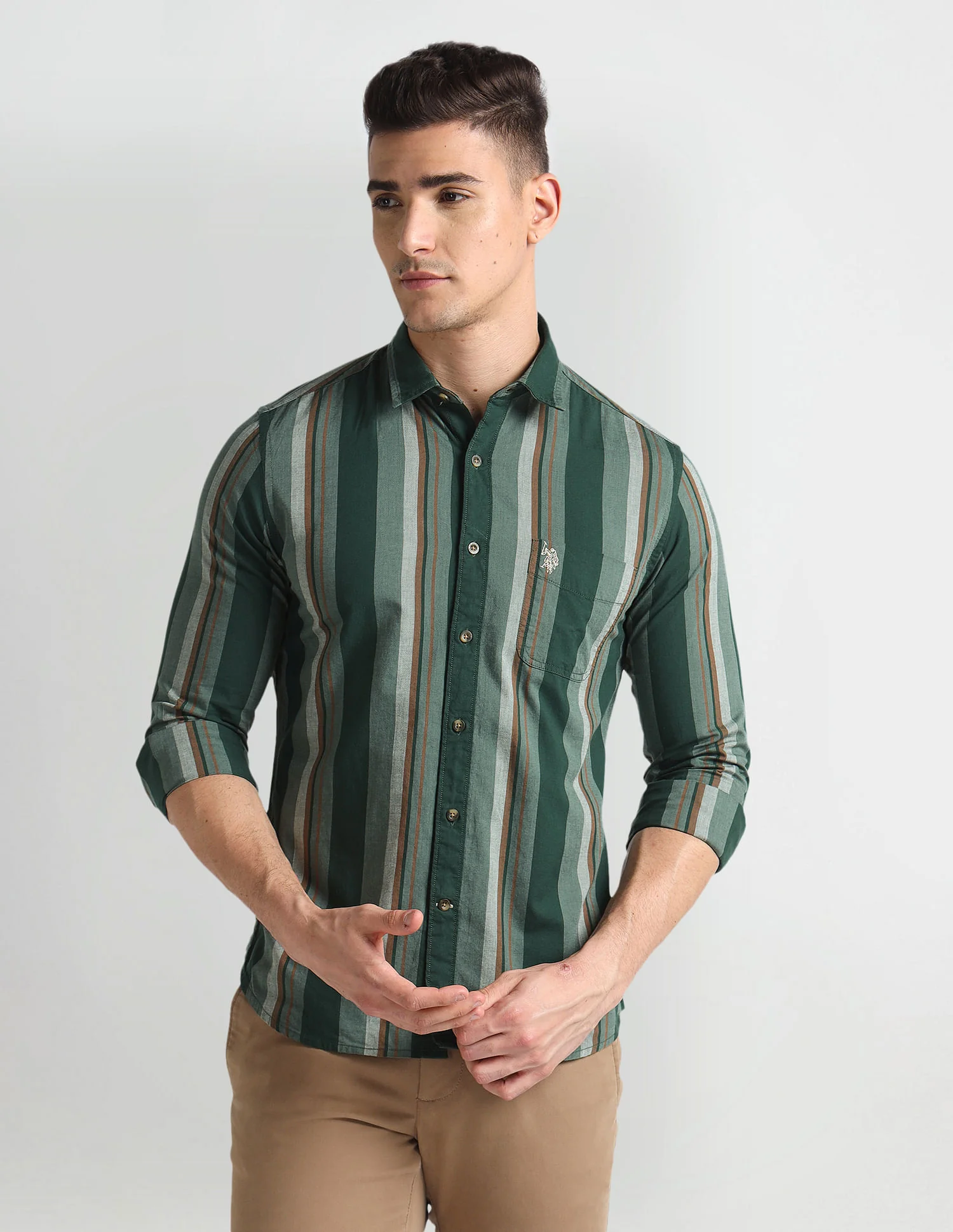 Vertical Stripe Slim Fit Shirt - Image 6