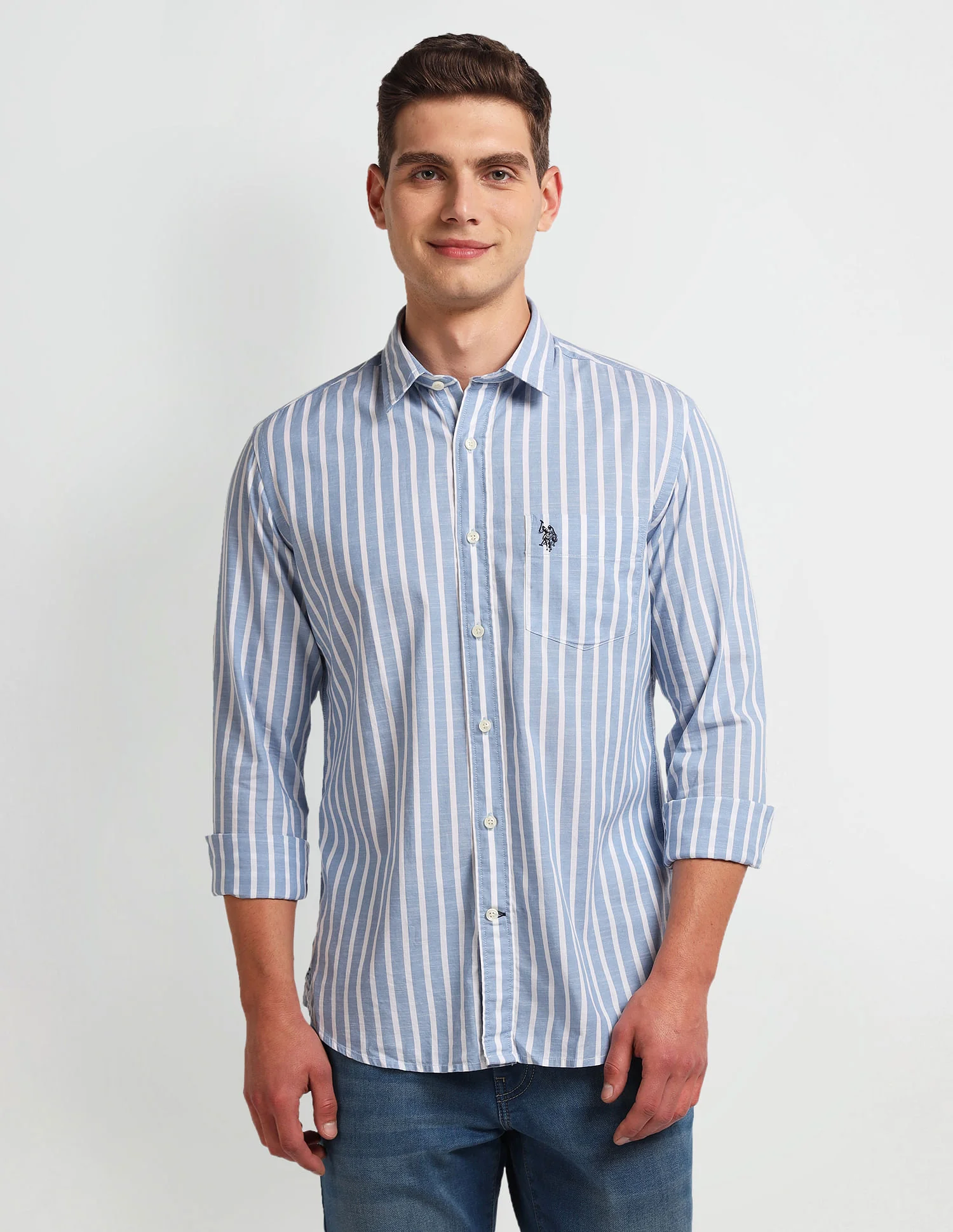 Vertical Stripe Slim Fit Shirt