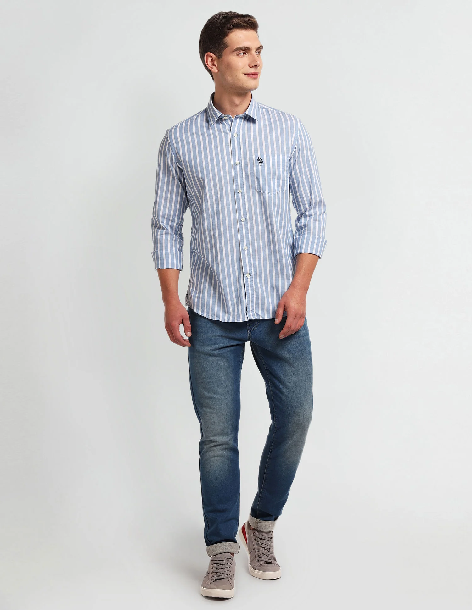 Vertical Stripe Slim Fit Shirt - Image 3