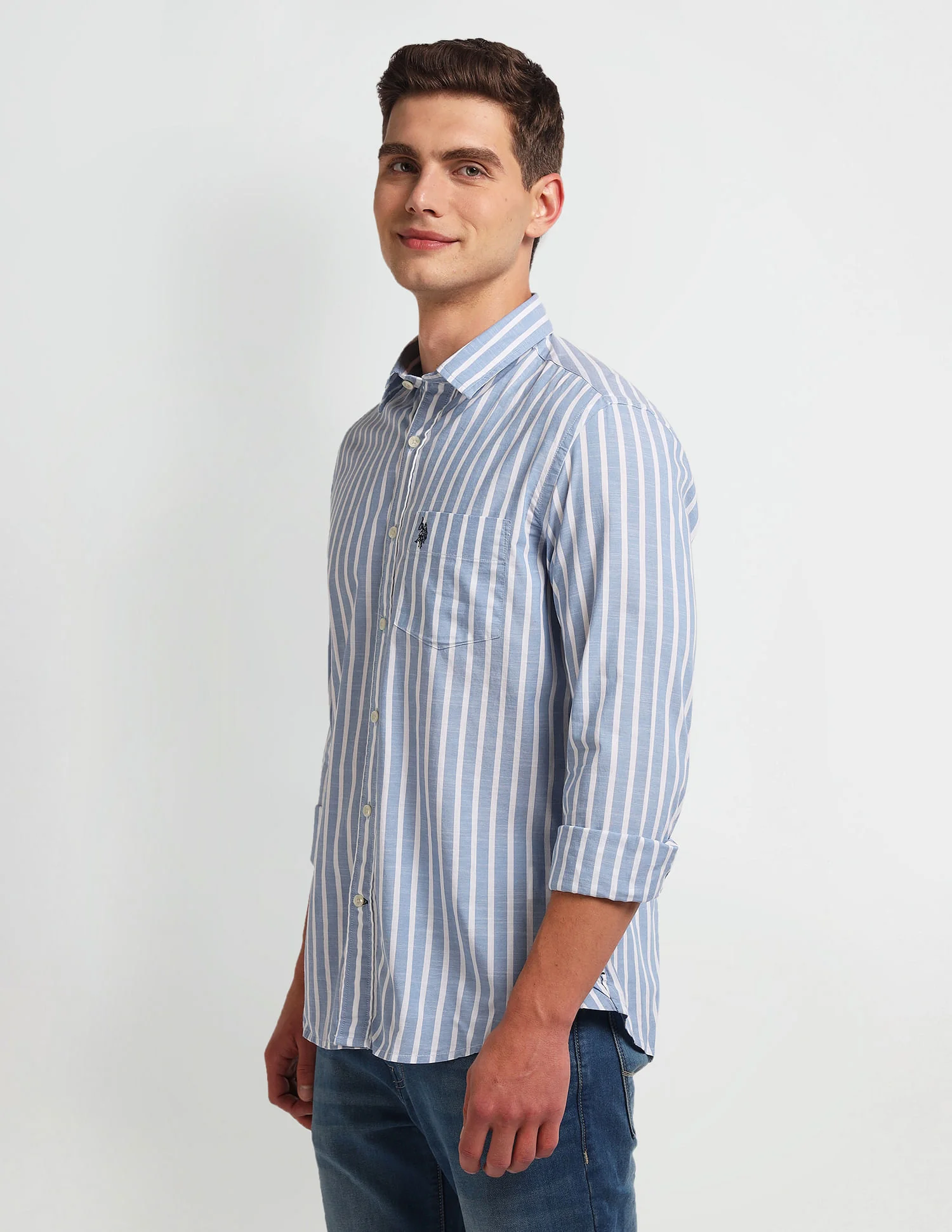 Vertical Stripe Slim Fit Shirt - Image 4