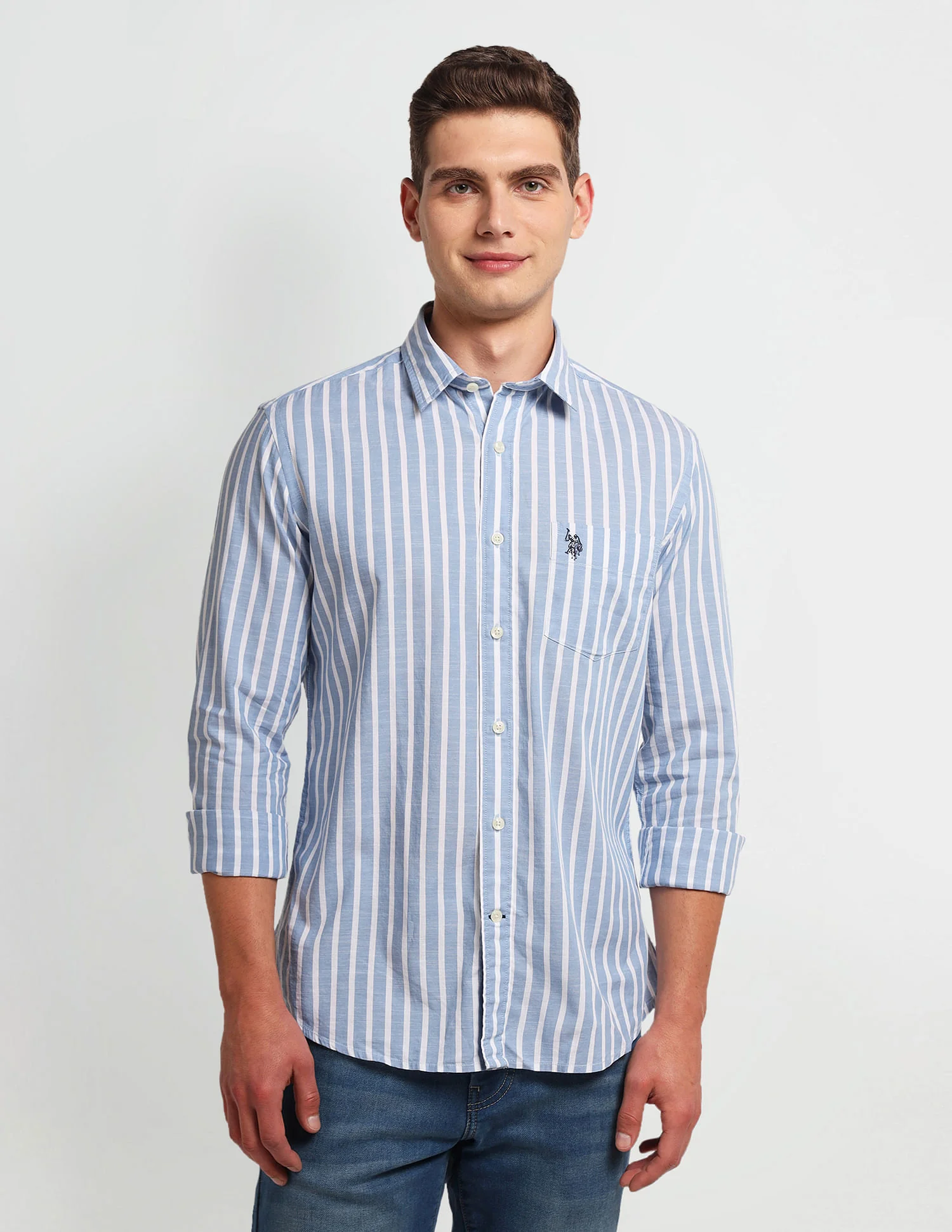 Vertical Stripe Slim Fit Shirt - Image 6