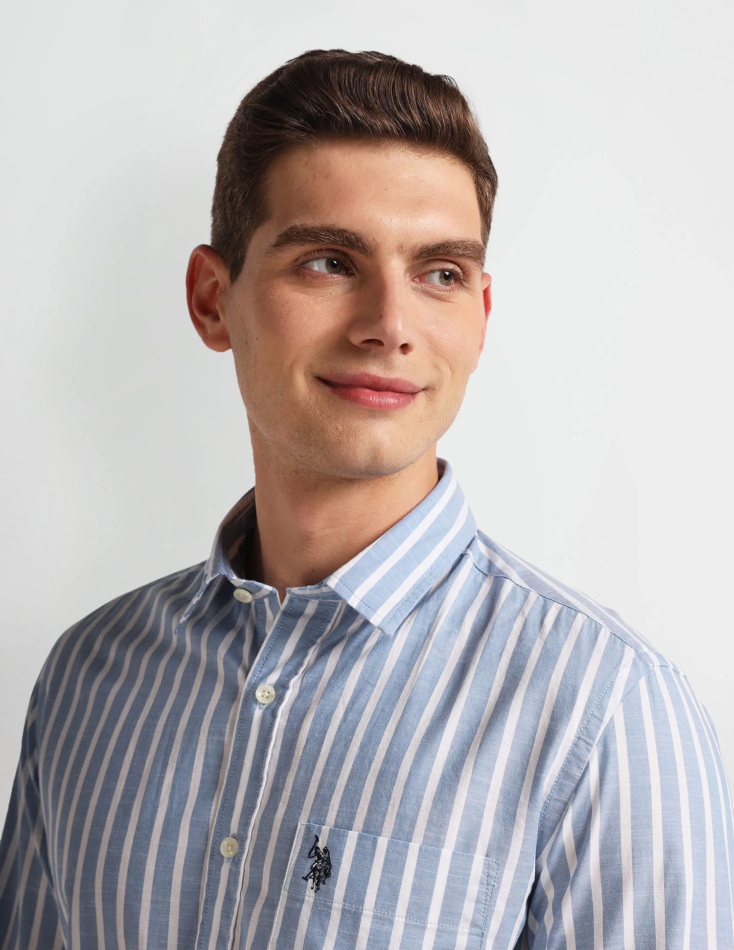 Vertical Stripe Slim Fit Shirt - Image 7