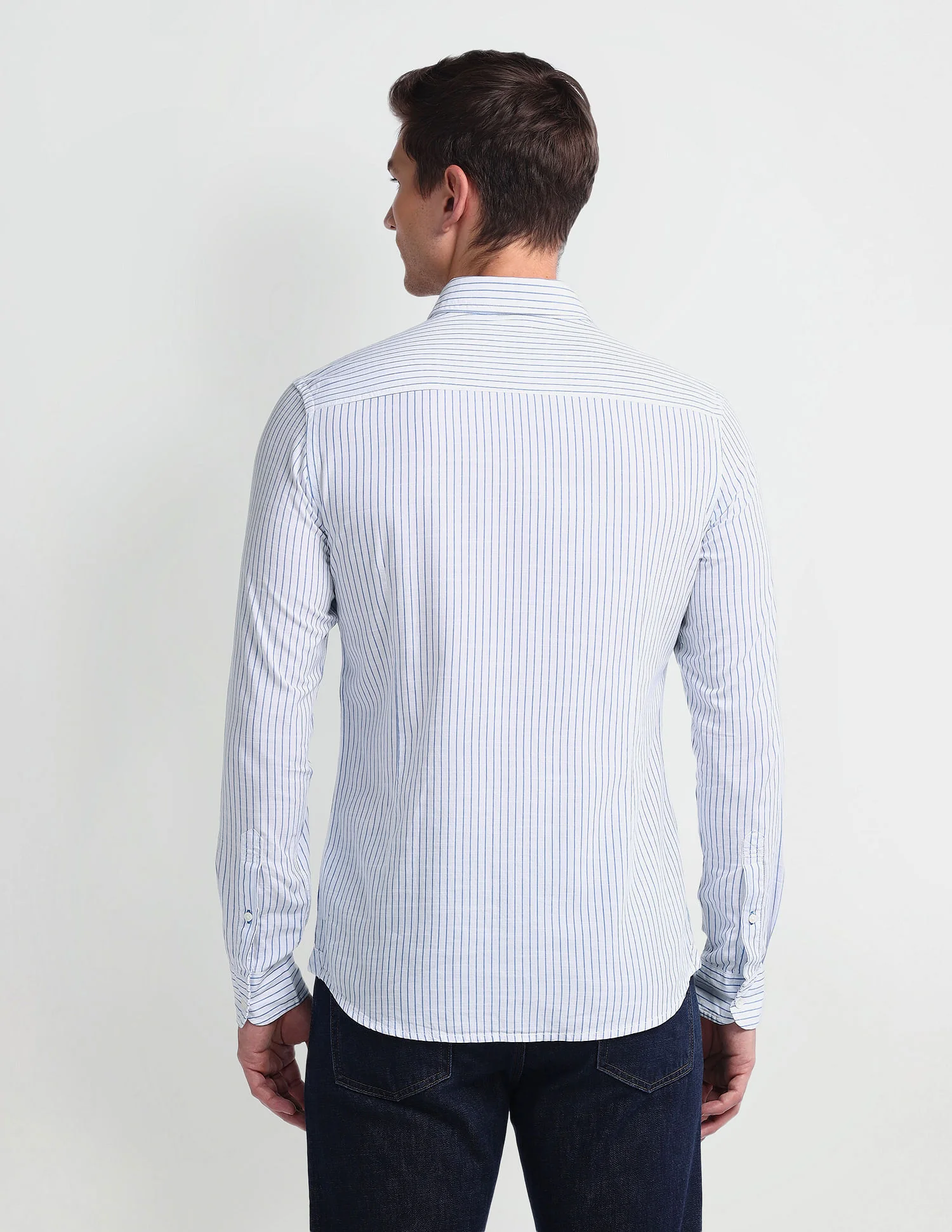 Vertical Stripe Slim Fit Shirt - Image 5