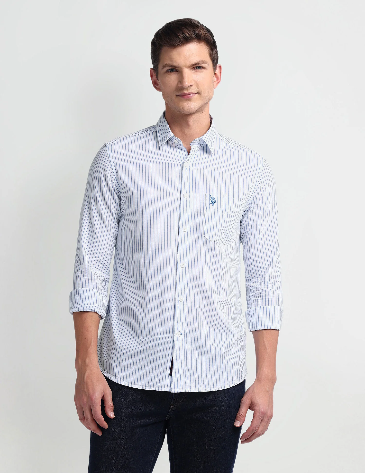 Vertical Stripe Slim Fit Shirt - Image 6