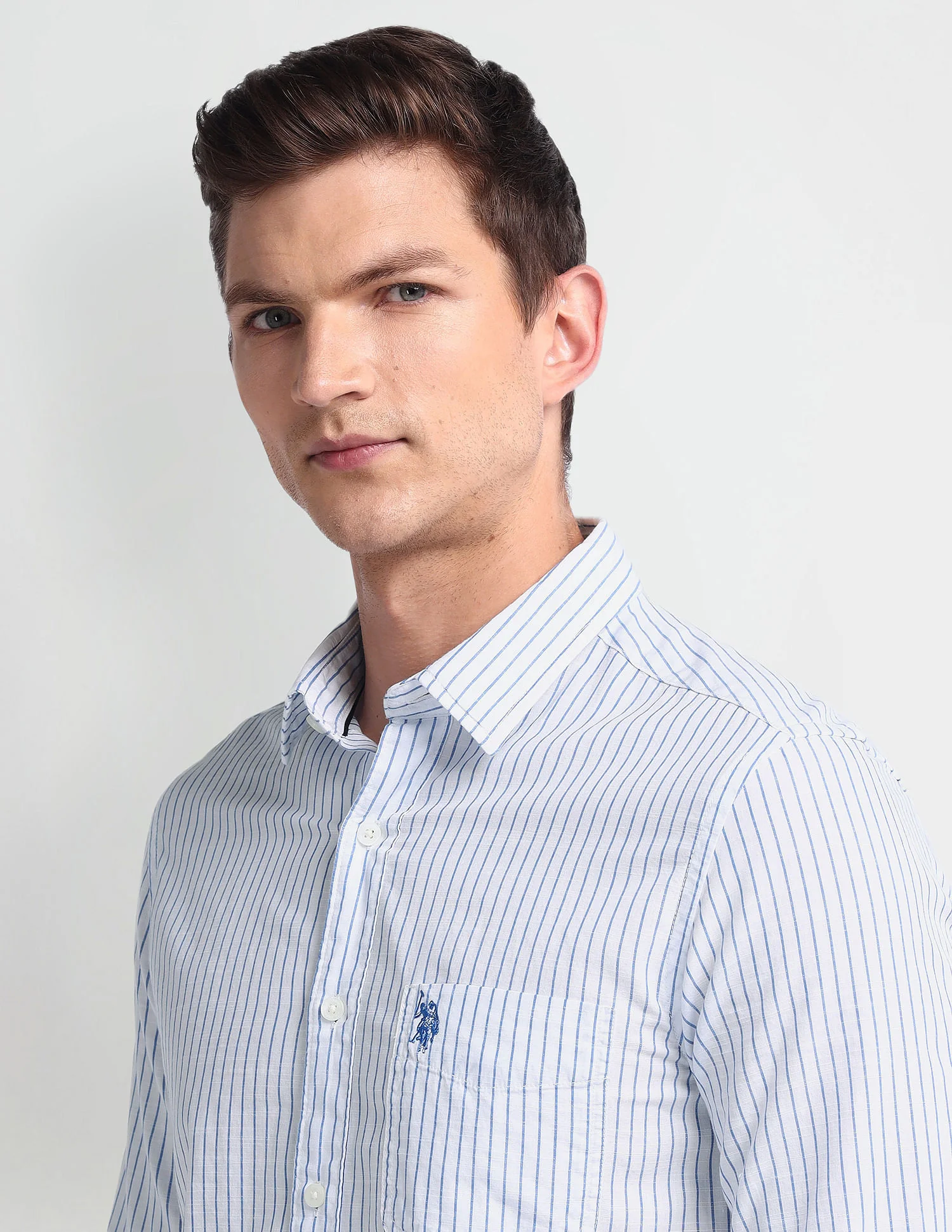 Vertical Stripe Slim Fit Shirt - Image 7