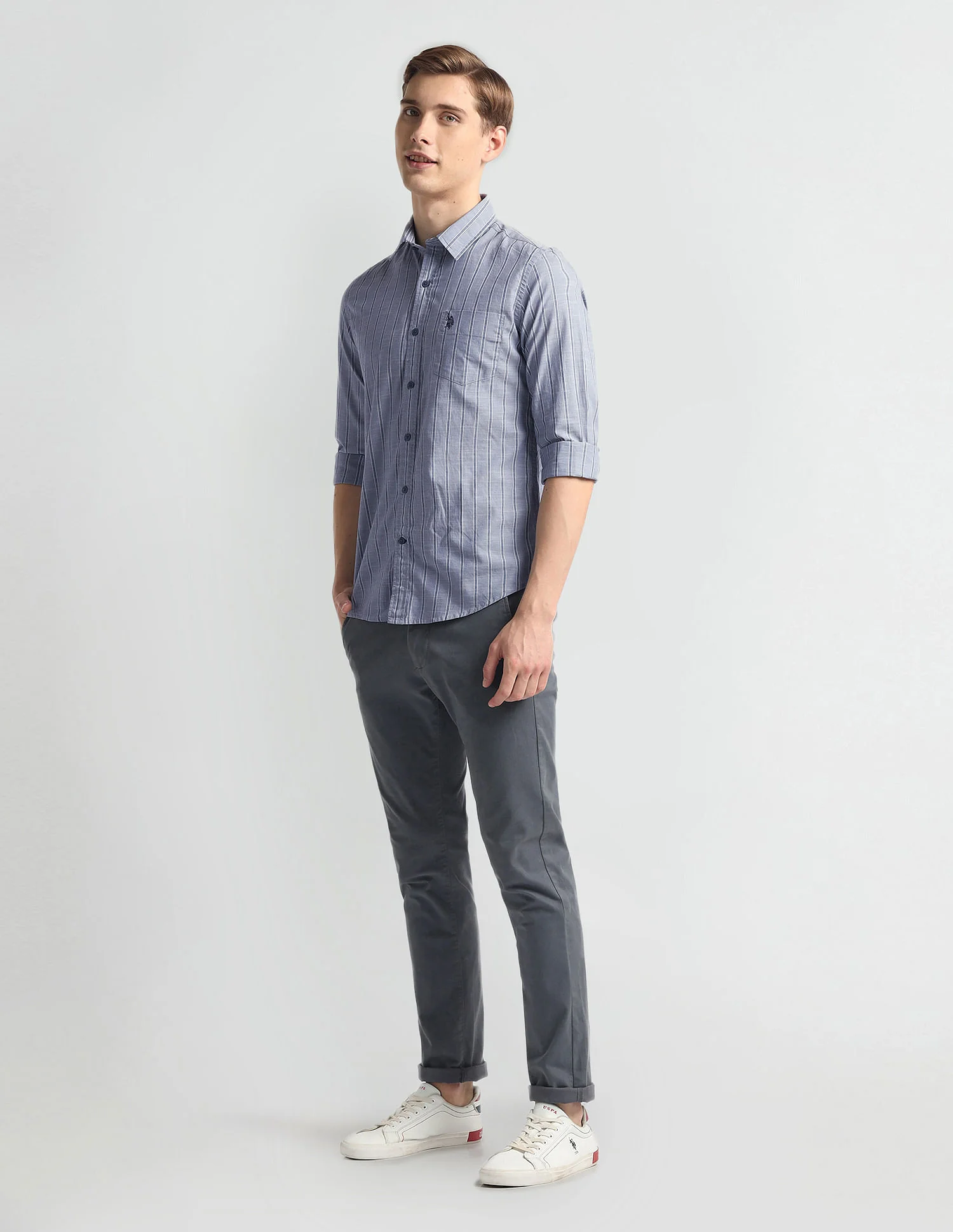 Vertical Stripe Slim Fit Shirt - Image 3