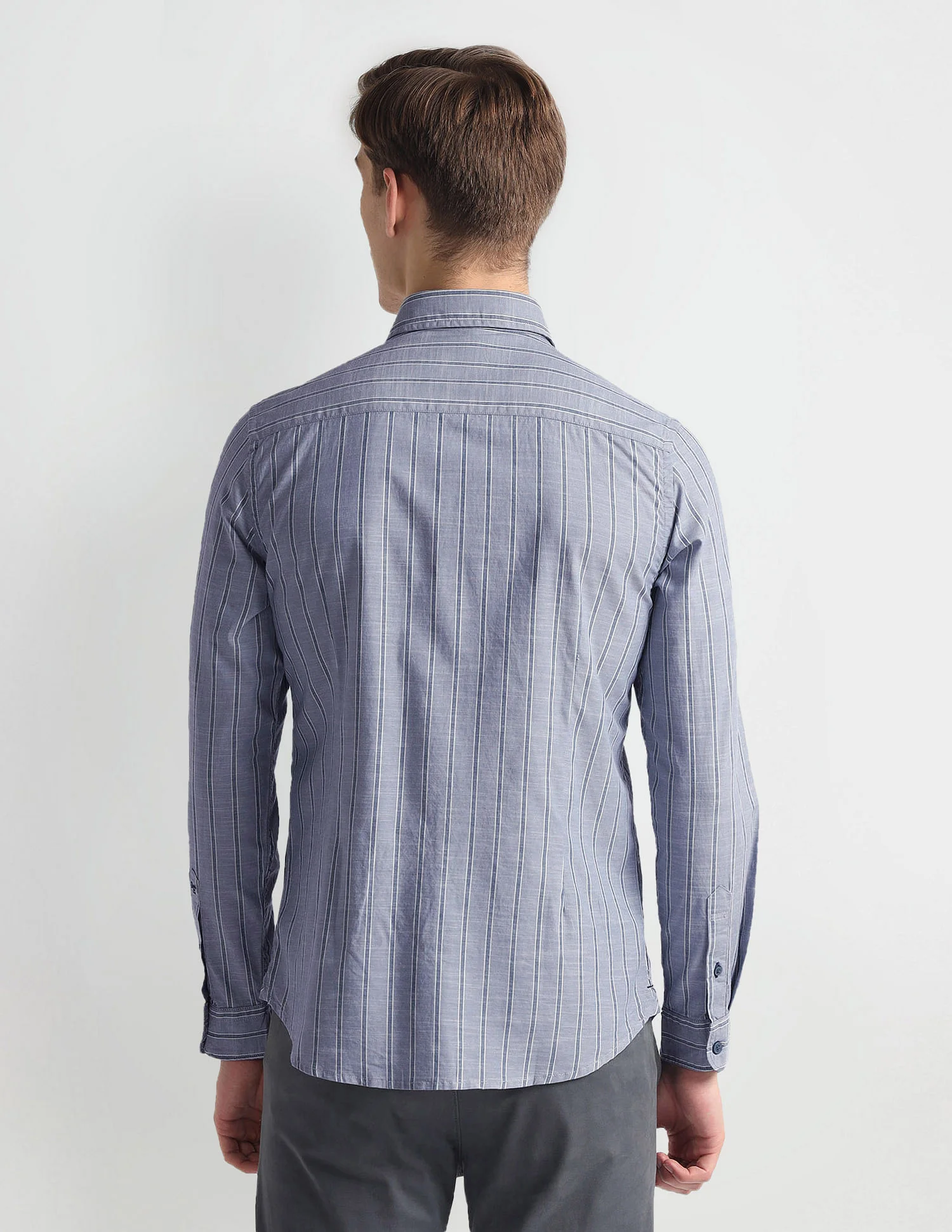 Vertical Stripe Slim Fit Shirt - Image 5