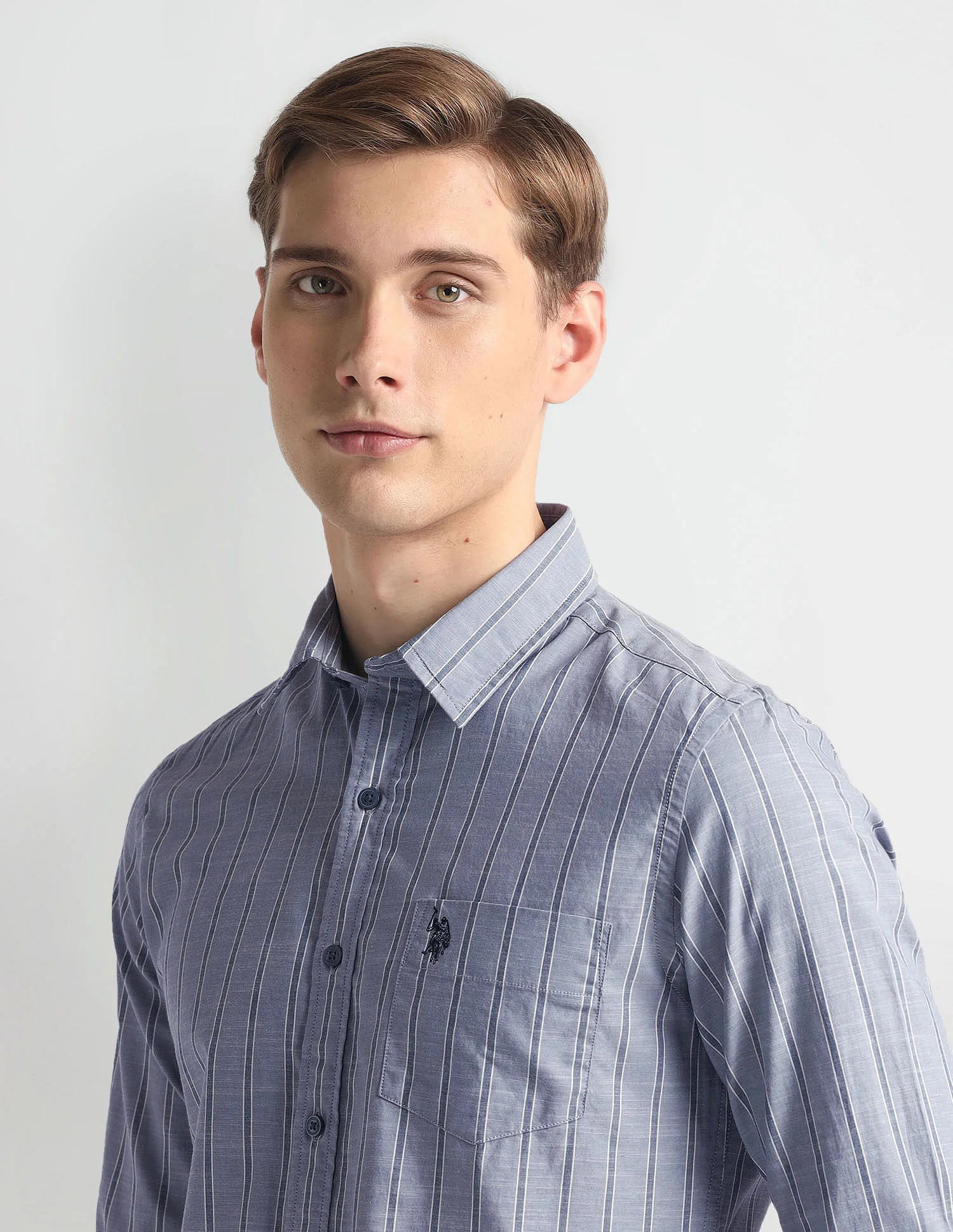 Vertical Stripe Slim Fit Shirt - Image 7