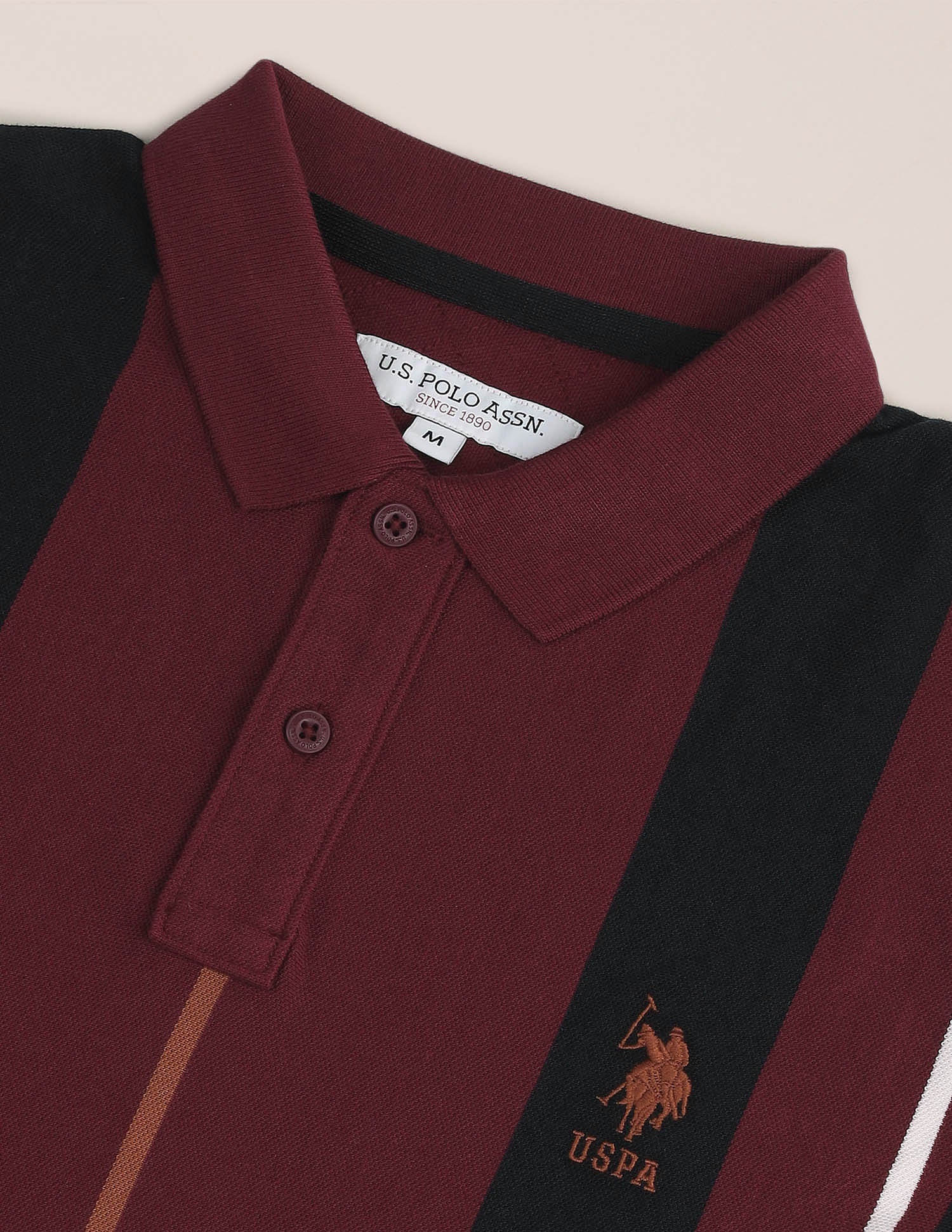 Vertical Stripe Slim Polo Shirt - Image 2