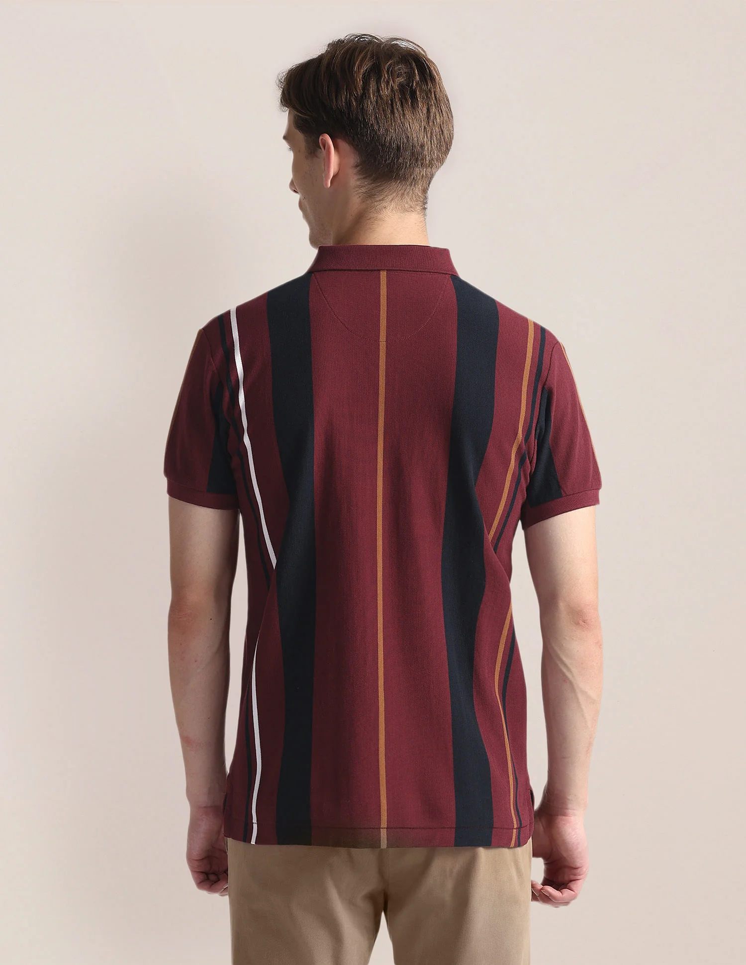 Vertical Stripe Slim Polo Shirt - Image 5
