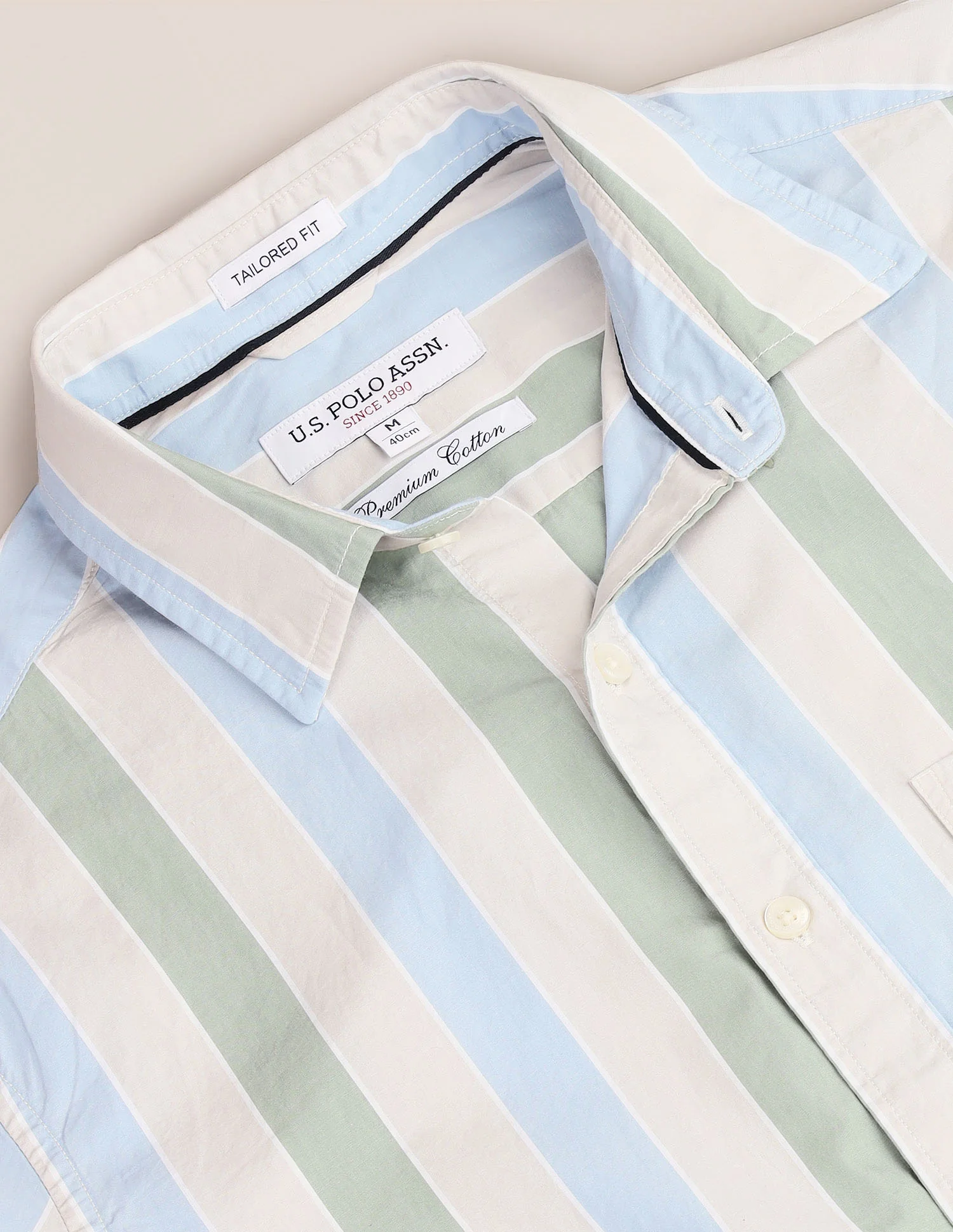 Vertical Stripe Tailored Fit Shirt - Image 2