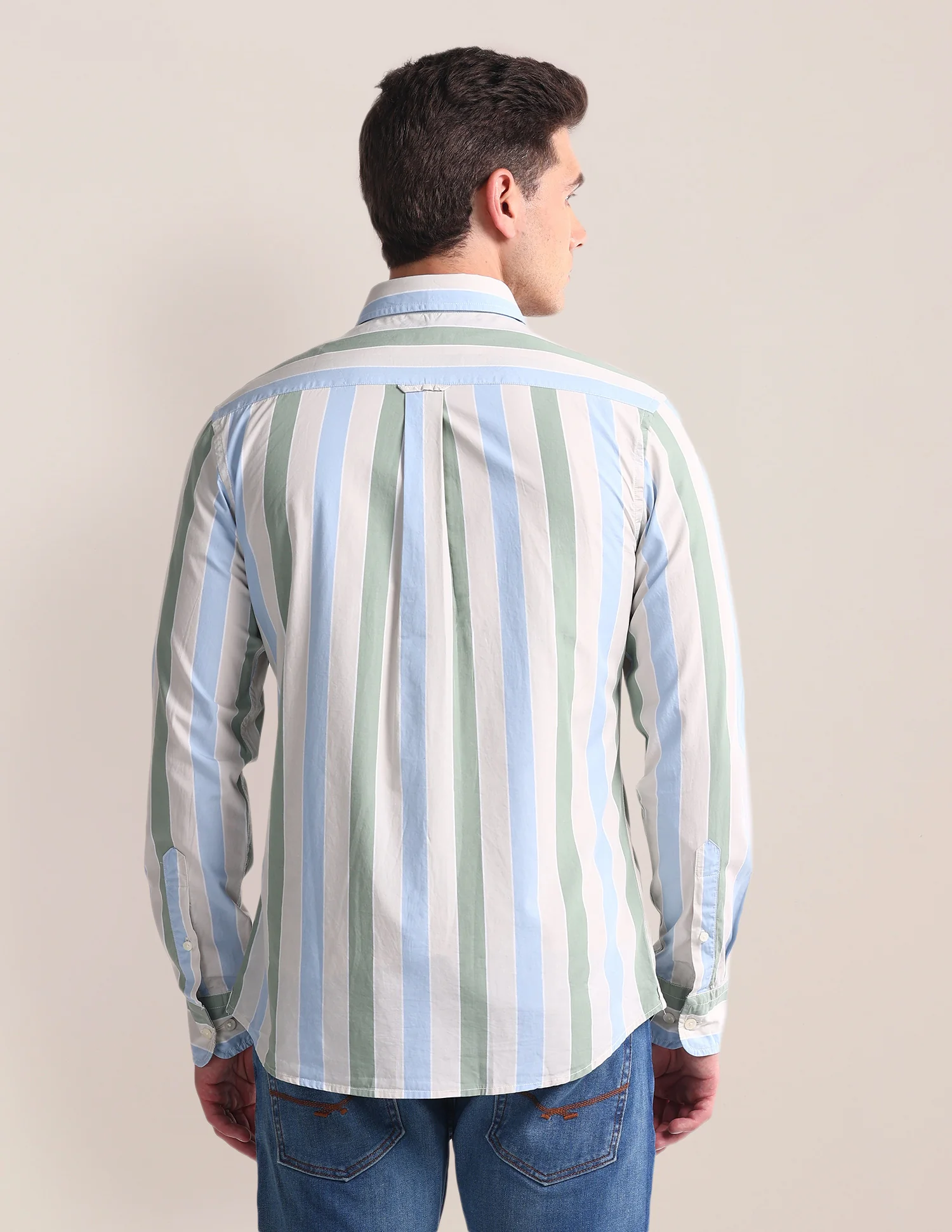 Vertical Stripe Tailored Fit Shirt - Image 5