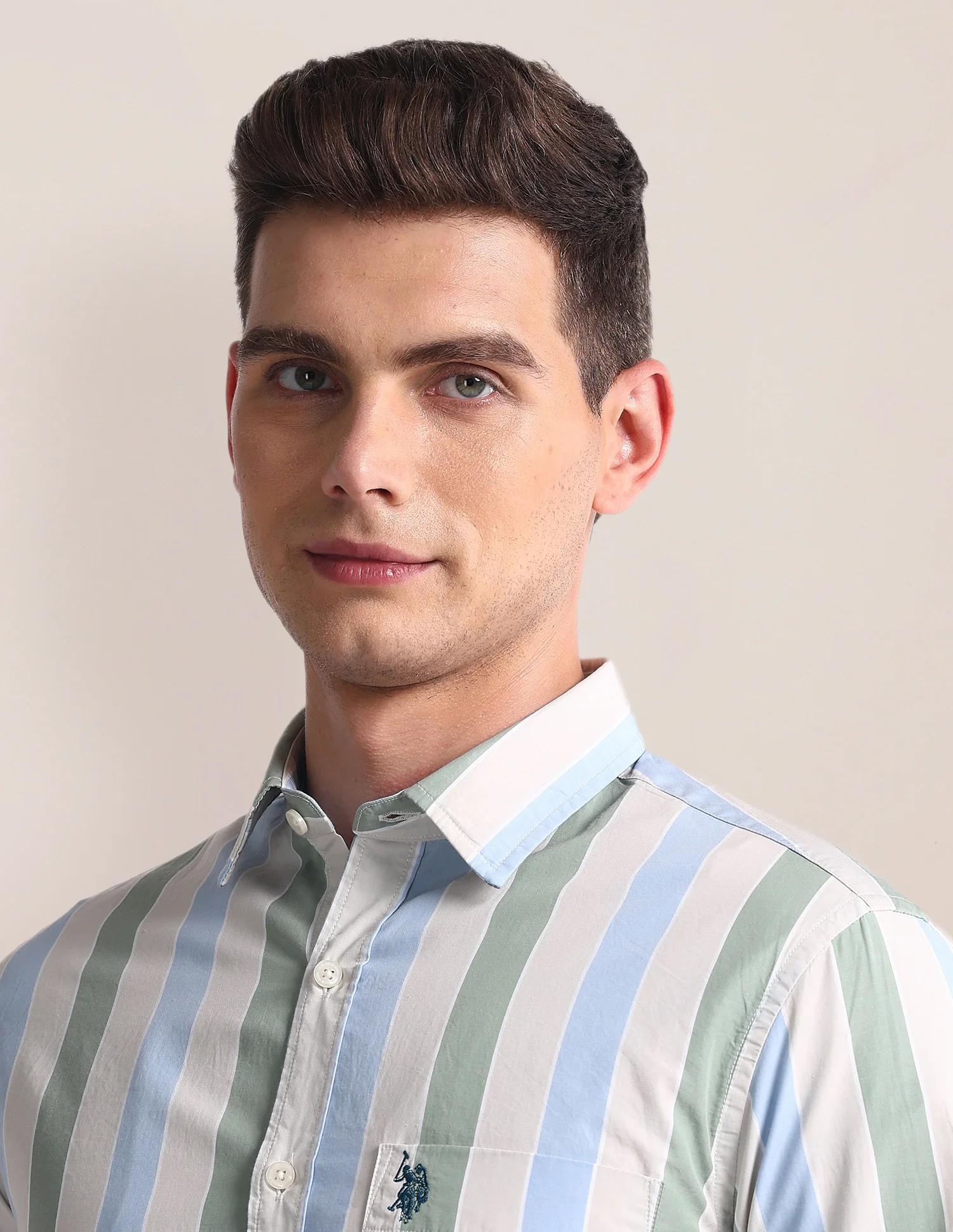 Vertical Stripe Tailored Fit Shirt - Image 7