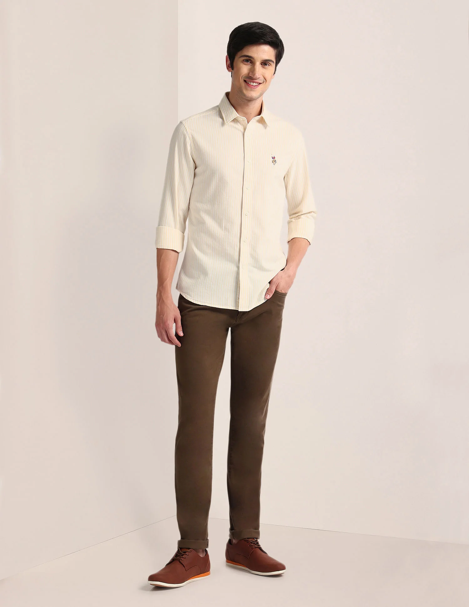Vertical Stripe Tailored Fit Shirt - Image 3