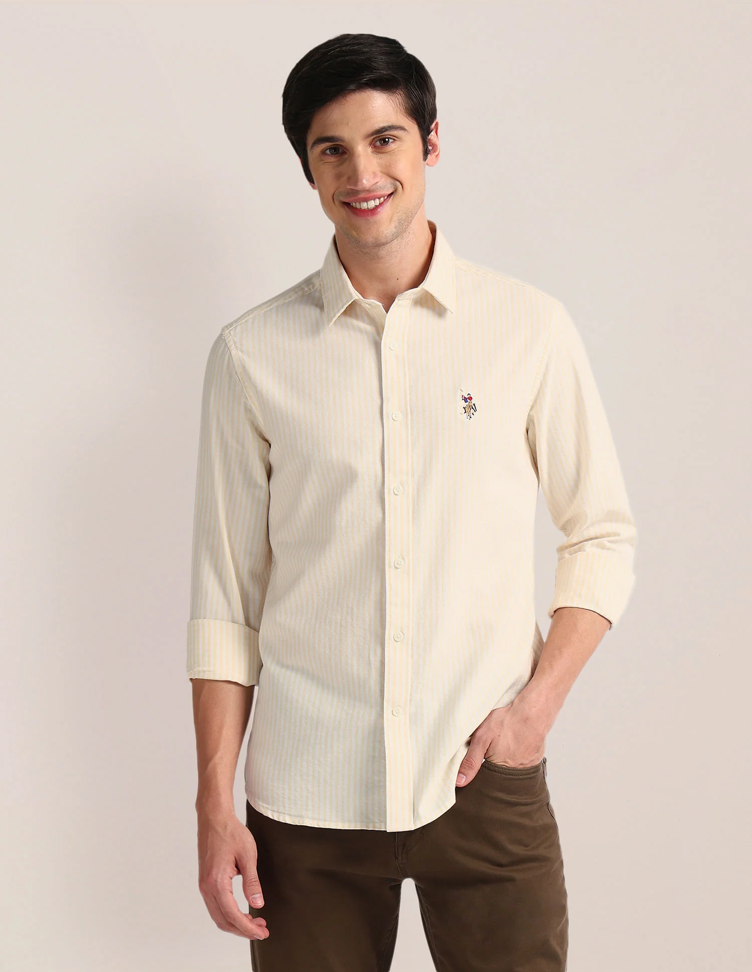 Vertical Stripe Tailored Fit Shirt - Image 6