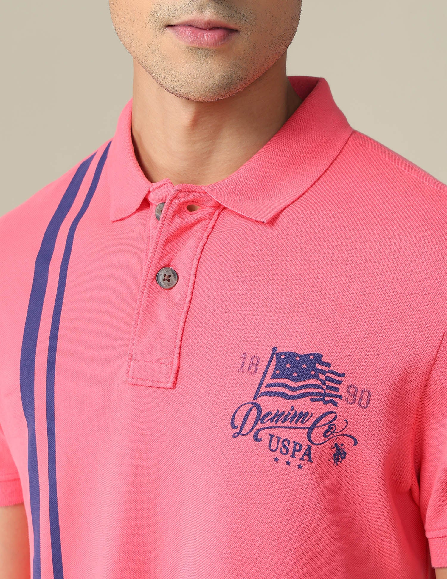 Vertical Striped Cotton Polo Shirt - Image 7