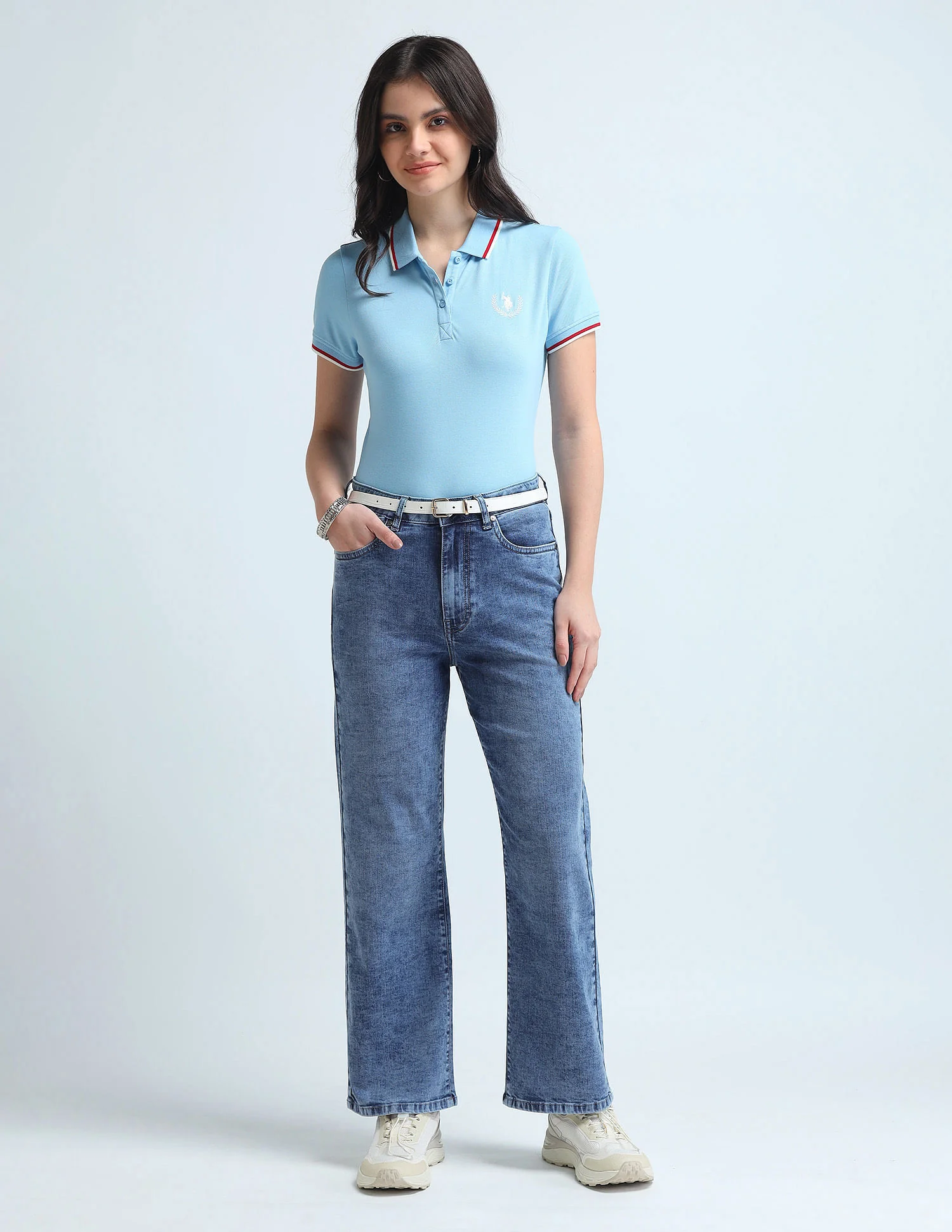 Wide Leg Fit Blue Jeans - Image 3