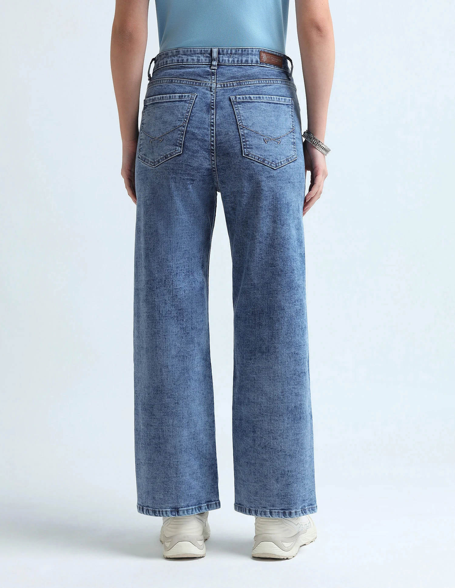 Wide Leg Fit Blue Jeans - Image 5
