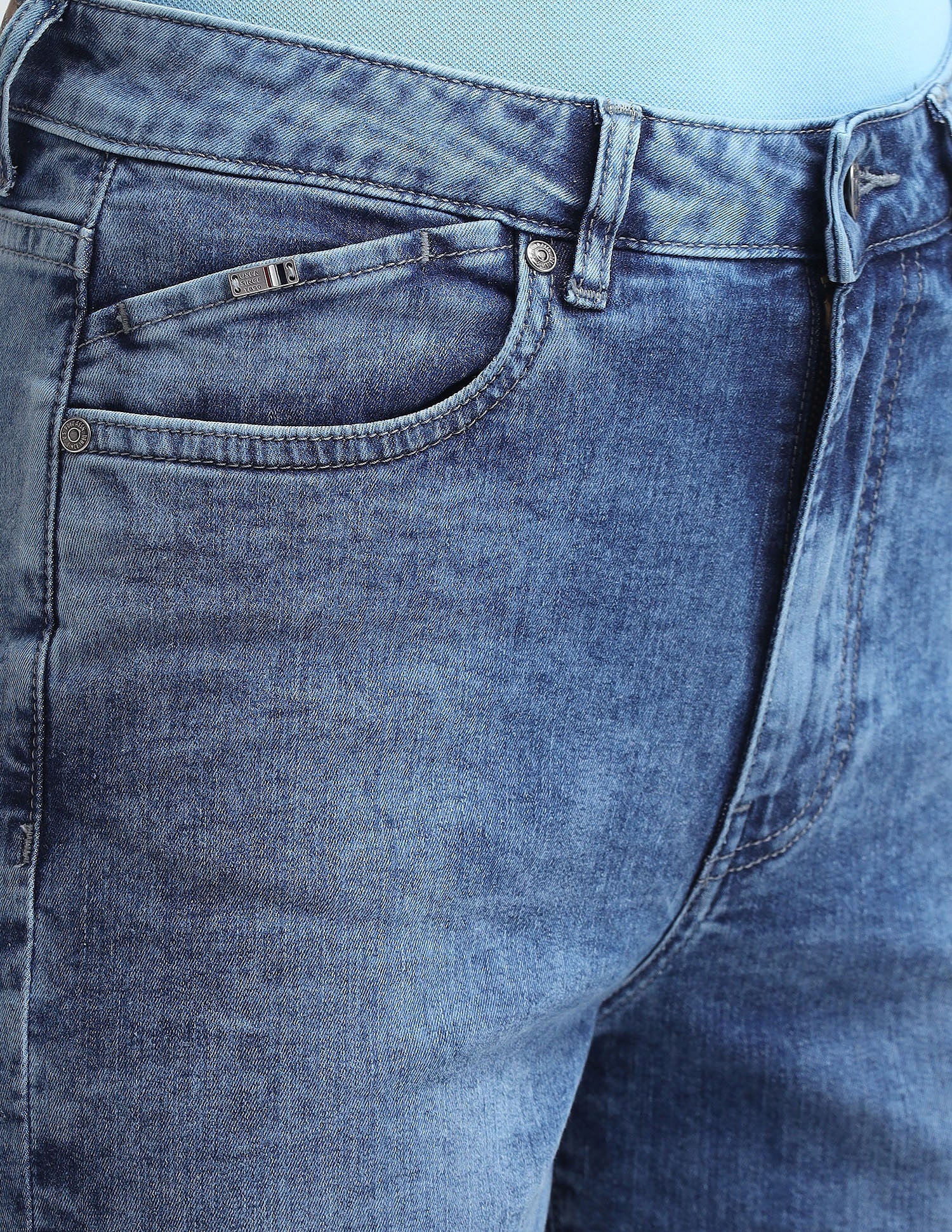Wide Leg Fit Blue Jeans - Image 7