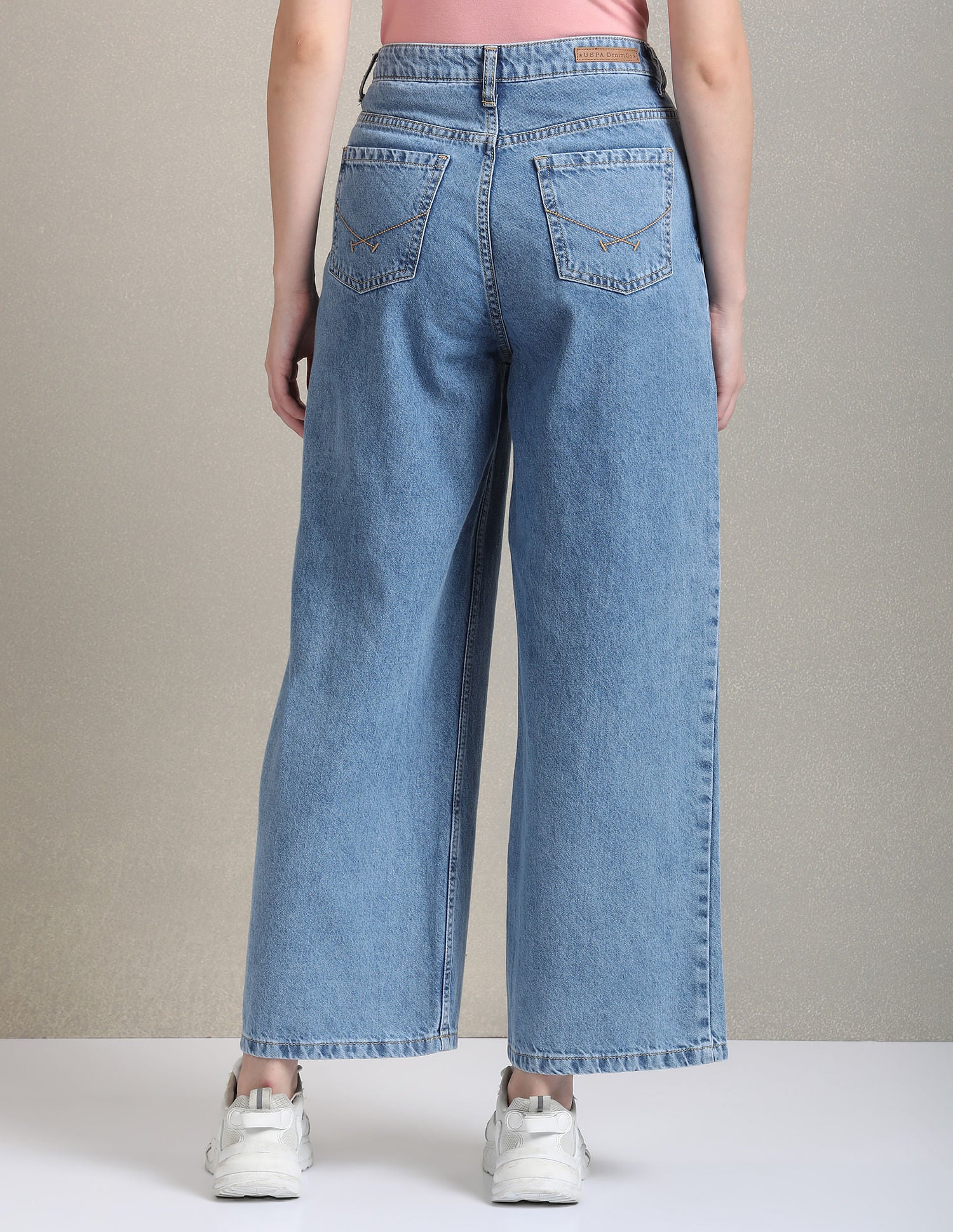 Wide Leg Fit Blue Jeans - Image 5